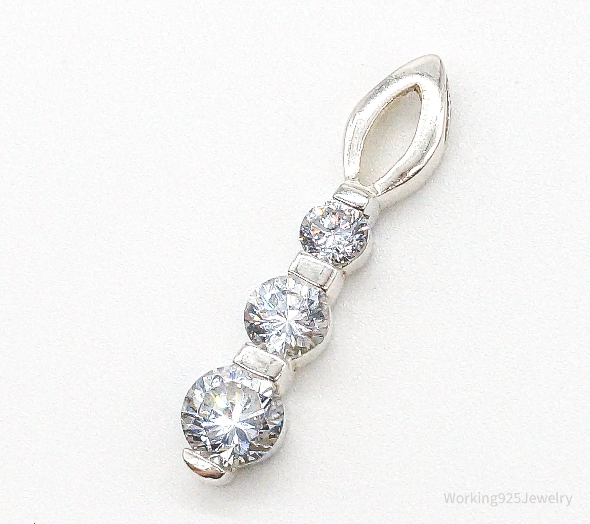 Cubic Zirconia Sterling Silver Pendant