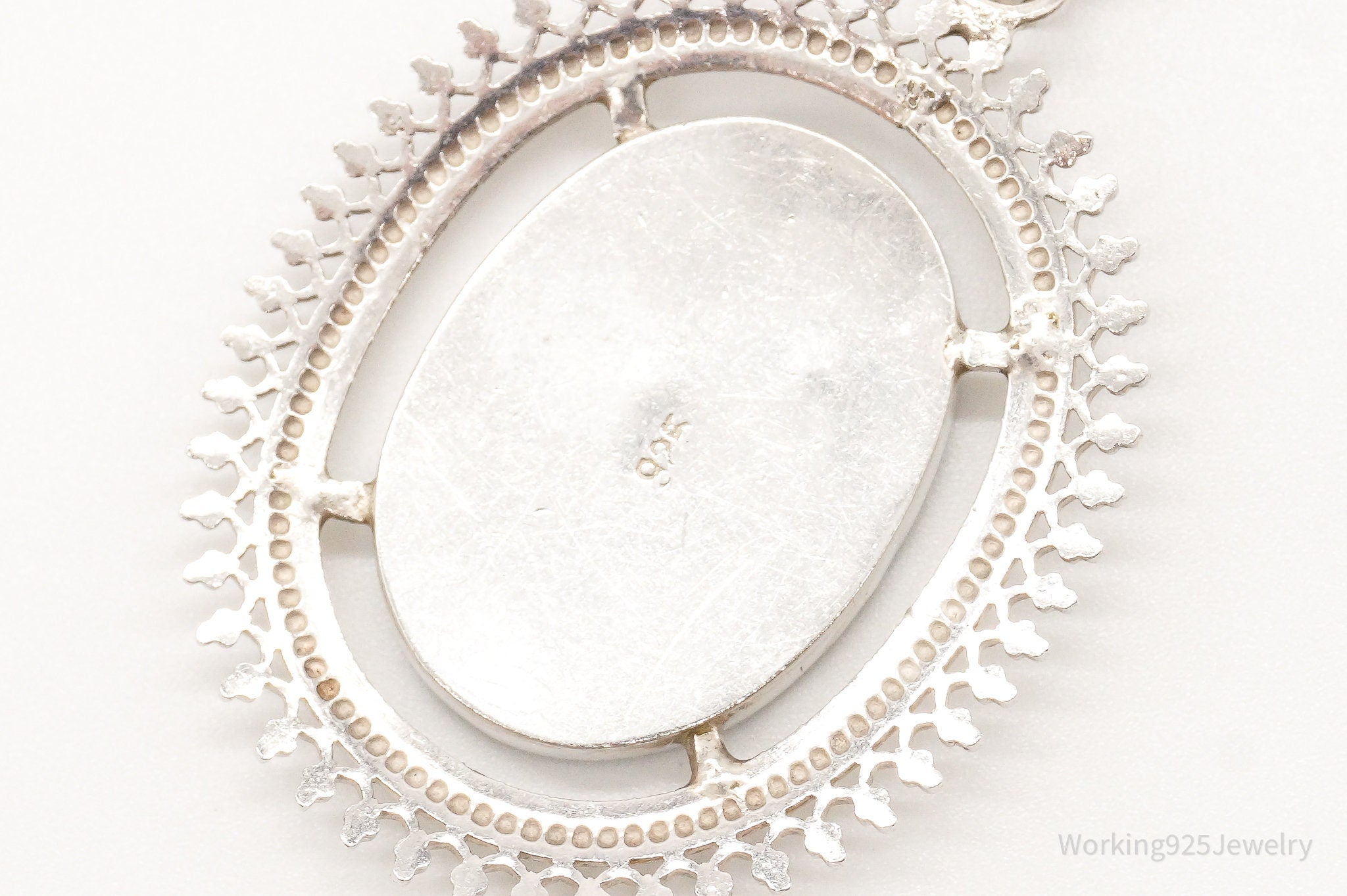 Vintage Large Chrysocolla Sterling Silver Pendant