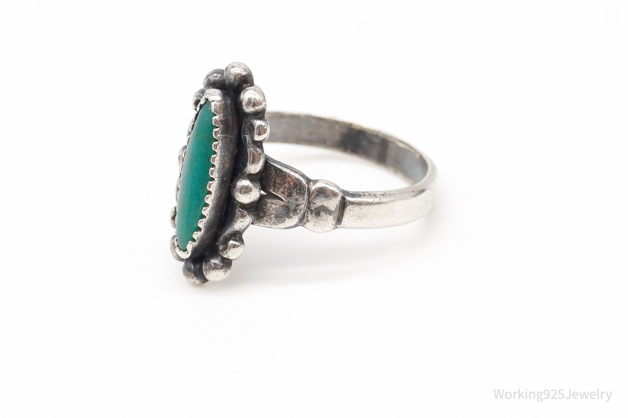 Vintage Bell Trading Company Turquoise Sterling Silver Ring - Size 4.75