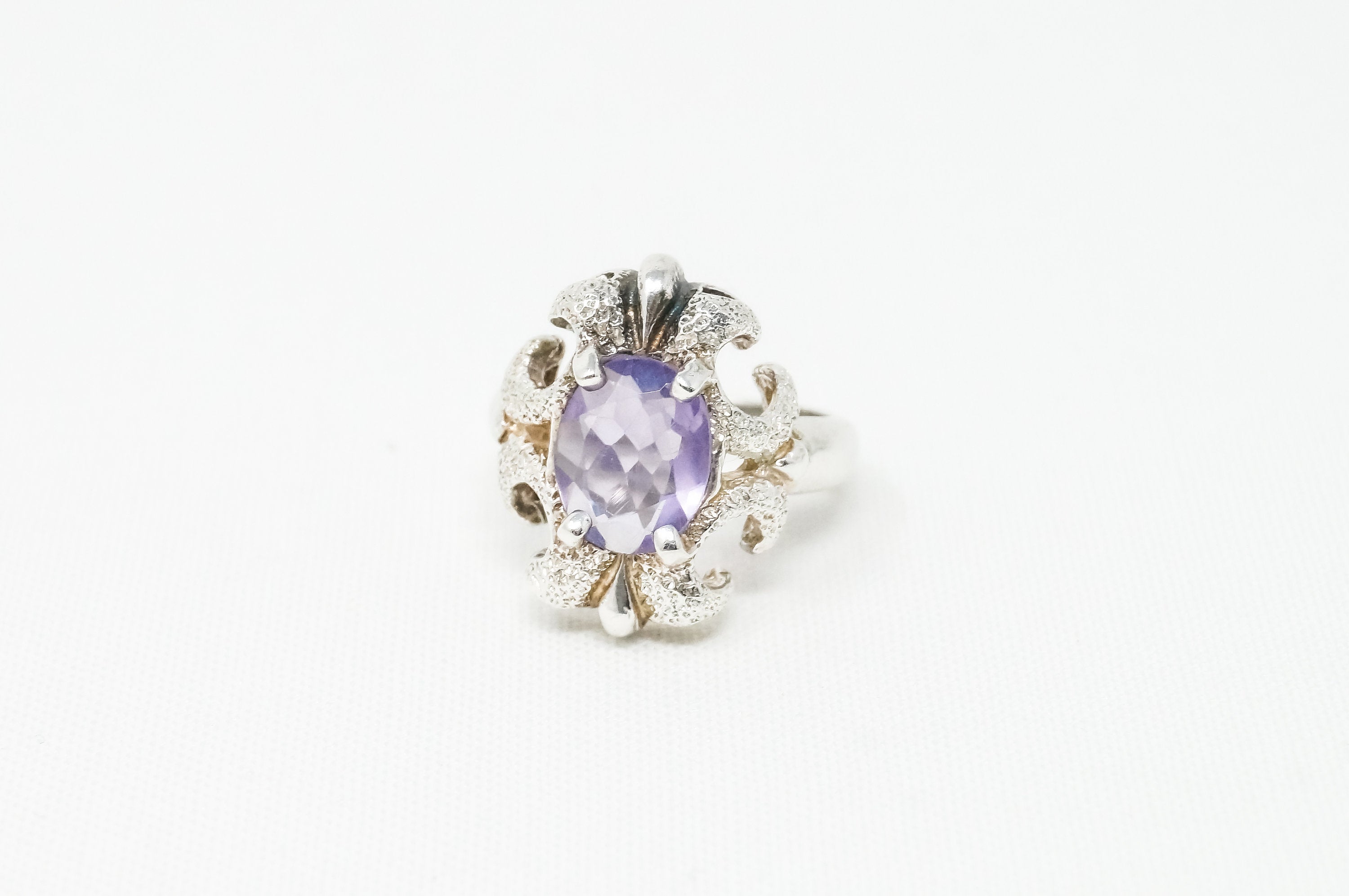 Vintage Designer Kabana KBN Amethyst Sterling Silver Ring - Sz 6 - 784100414