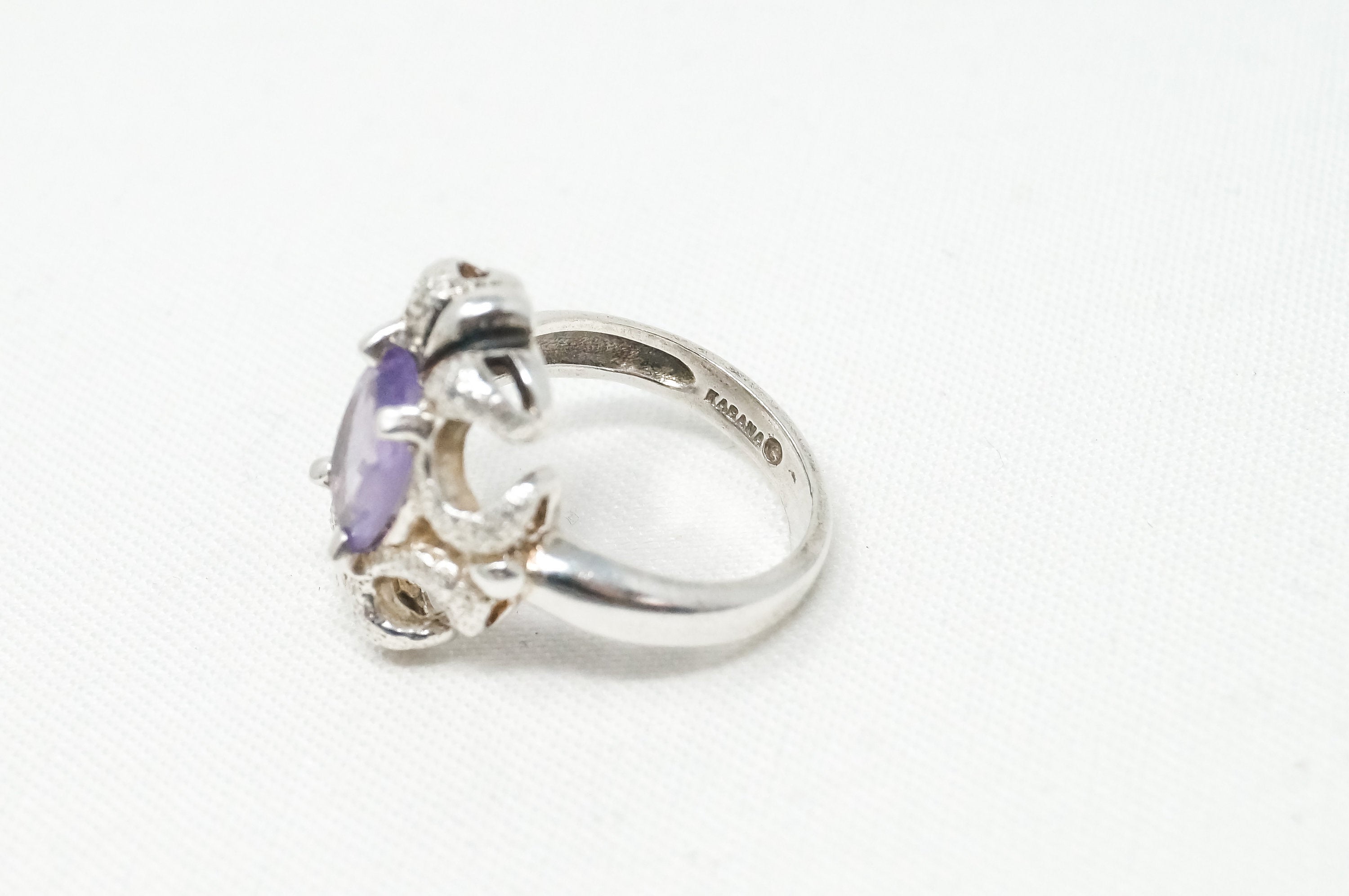 Vintage Designer Kabana KBN Amethyst Sterling Silver Ring - Sz 6 - 784100414