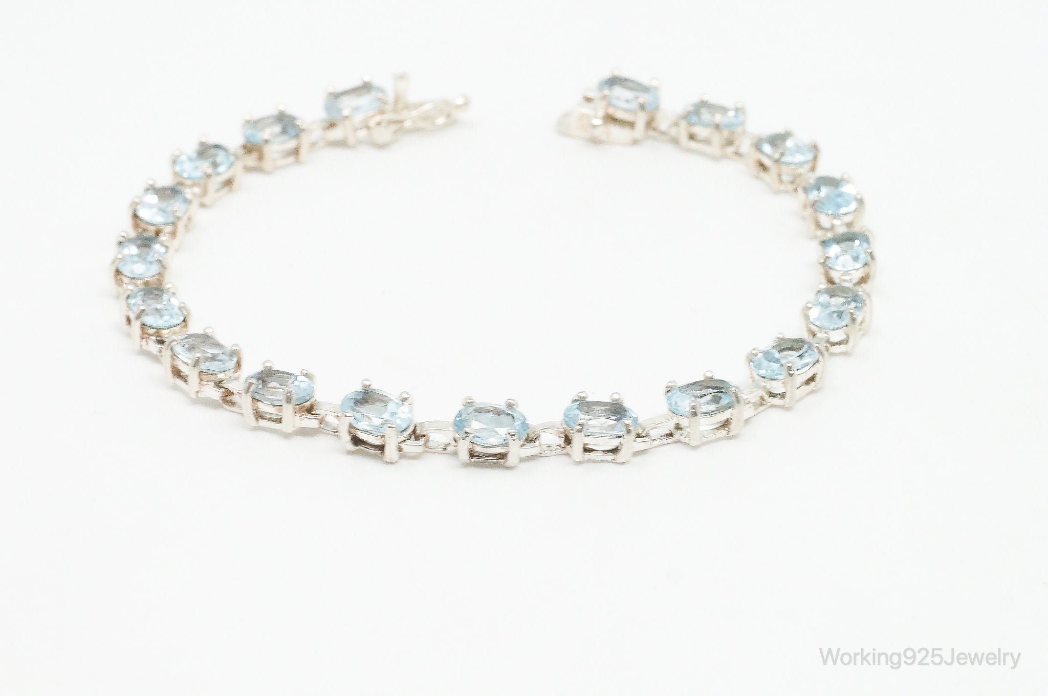 Vintage Blue Topaz Sterling Silver Bracelet