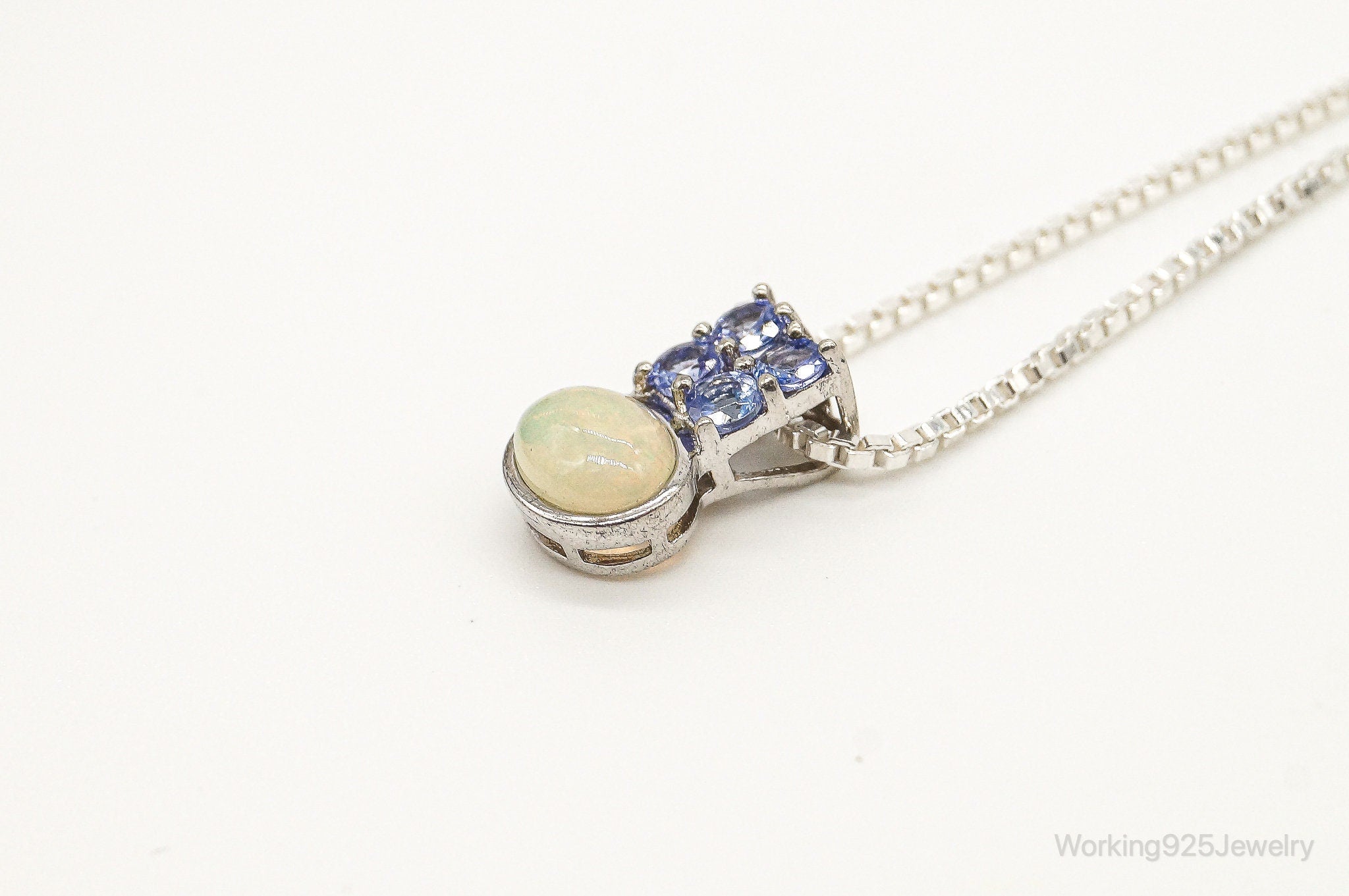 Designer HT Opal Iolite Sterling Silver Necklace