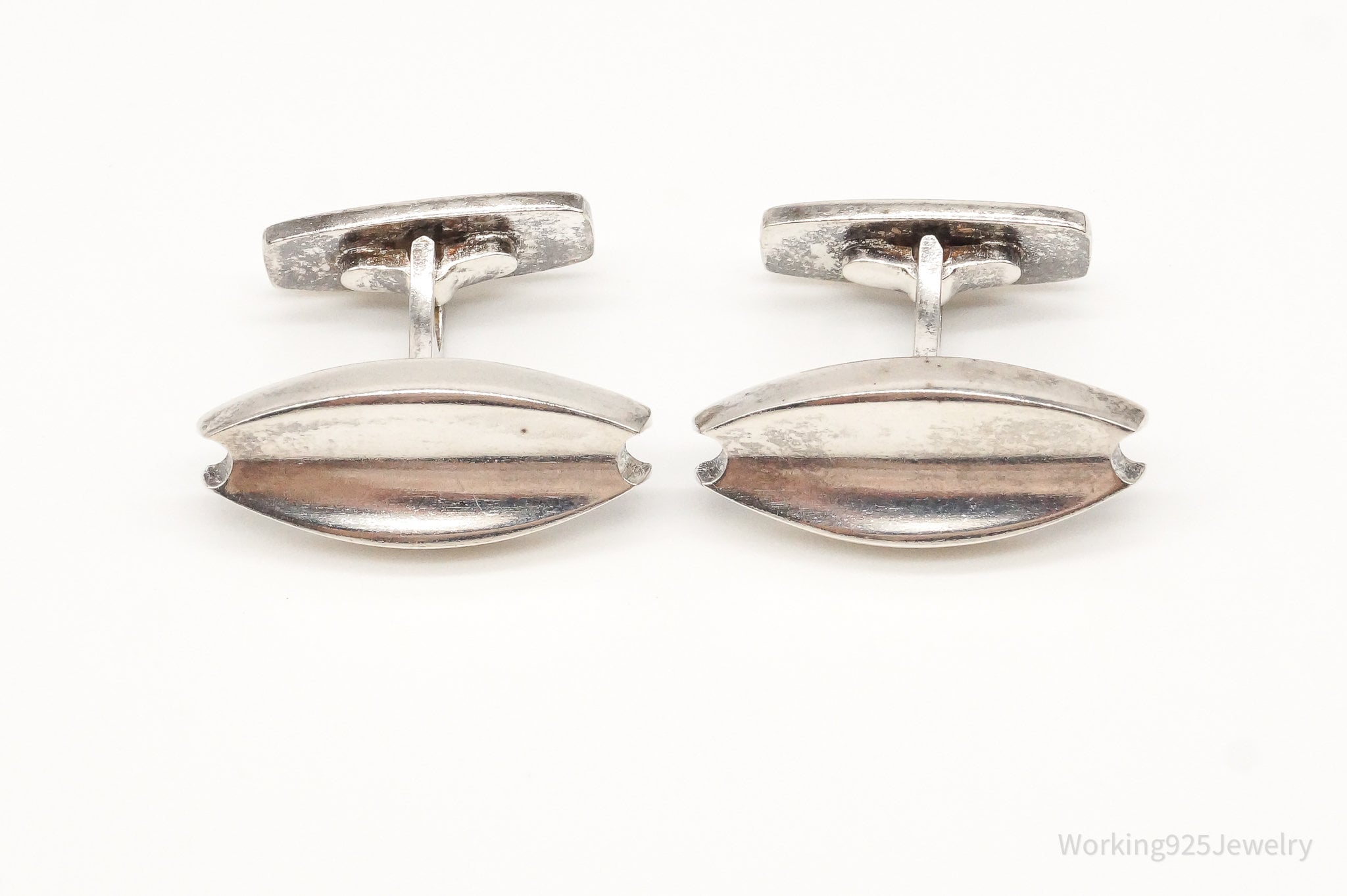 Vintage Denmark Modernist Warmind Sterling Silver Cufflinks