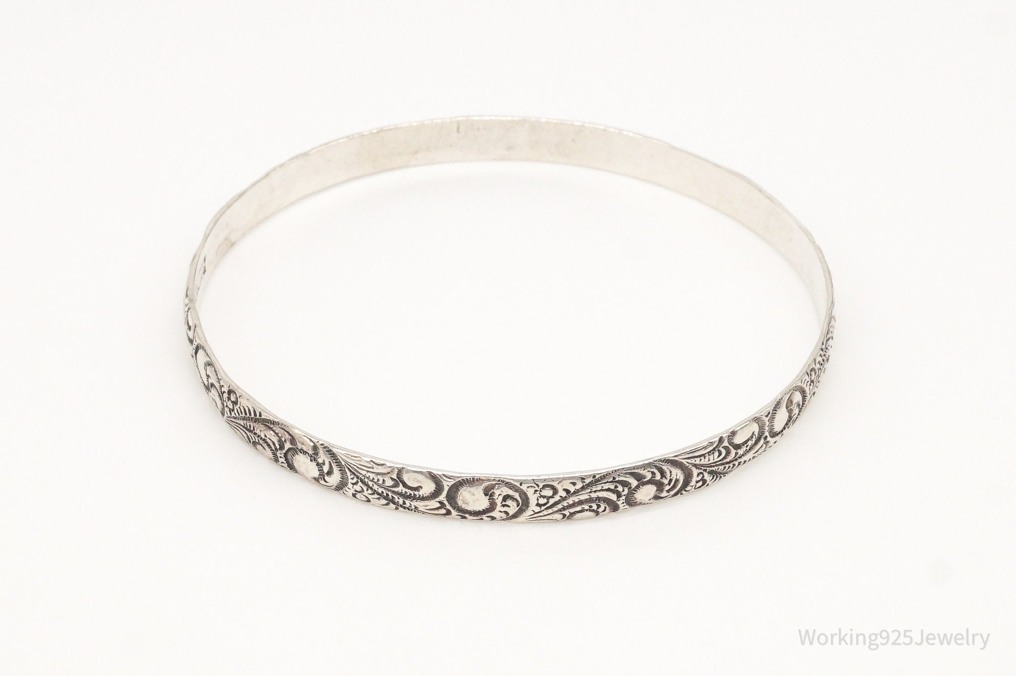 Antique Designer Danecraft Sterling Silver Bangle Bracelet