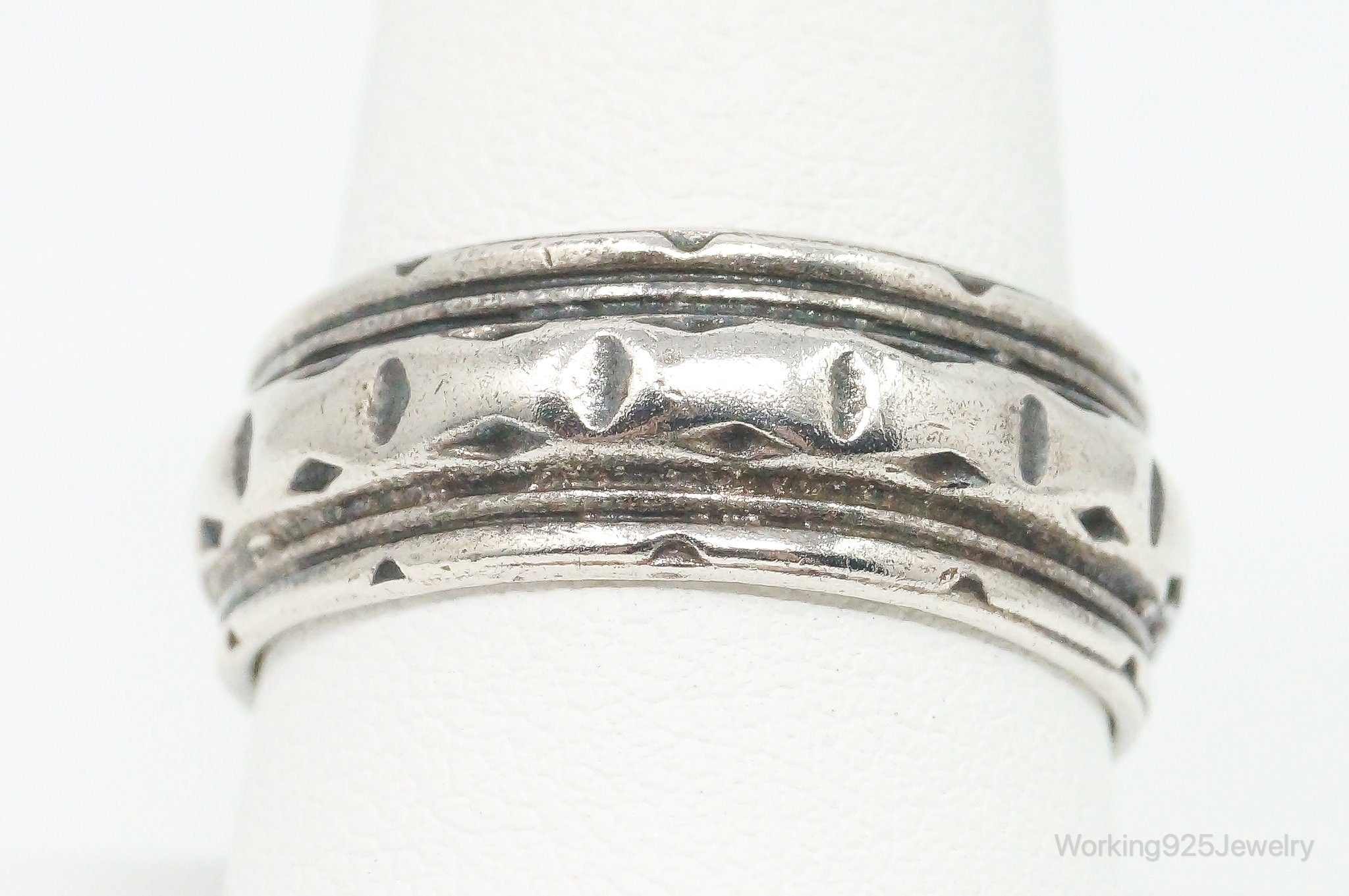 Vintage AE Sterling Silver Band Ring - Size 10