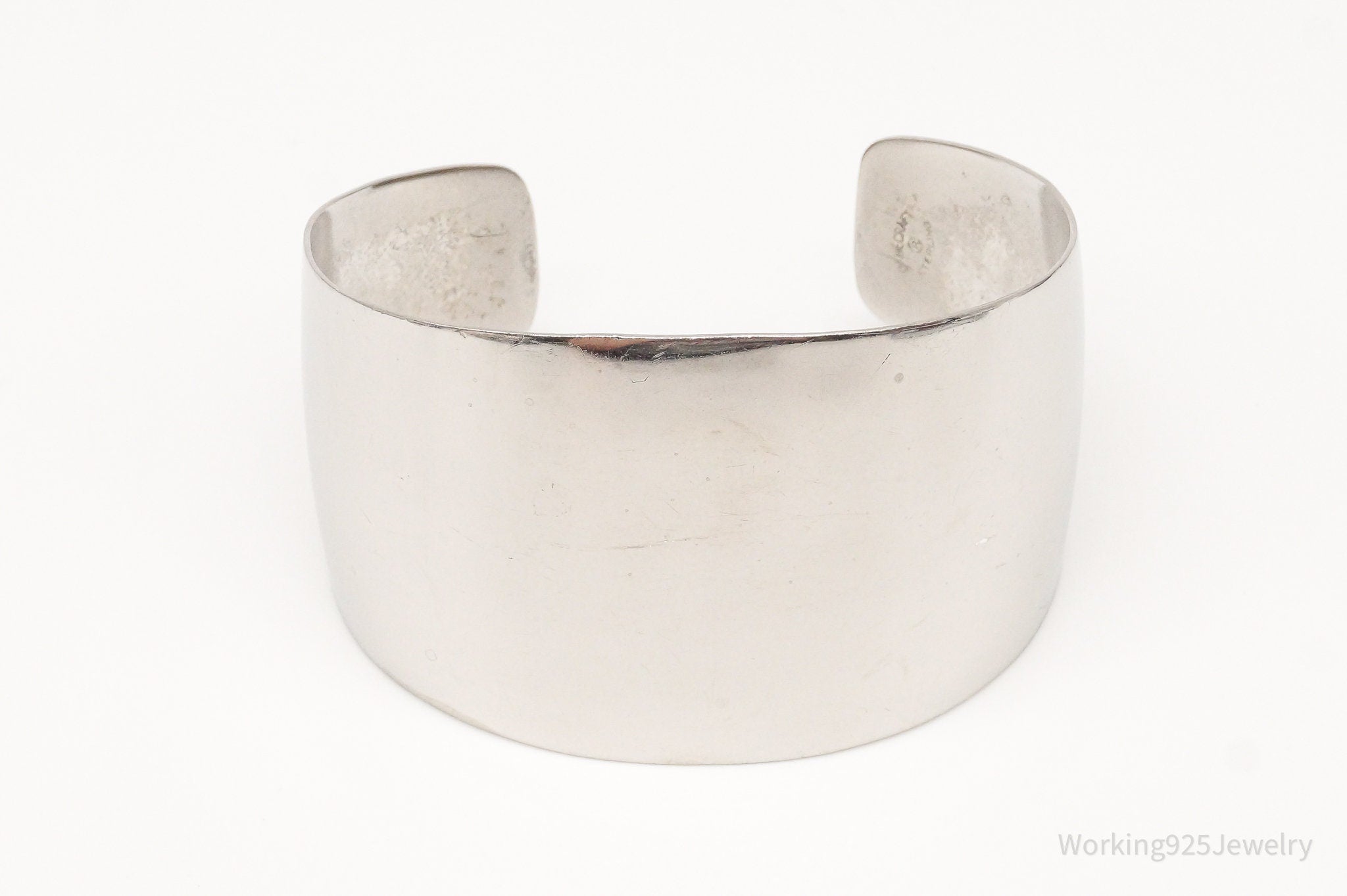 Antique Designer Danecraft Sterling Silver Wide Cuff Bracelet