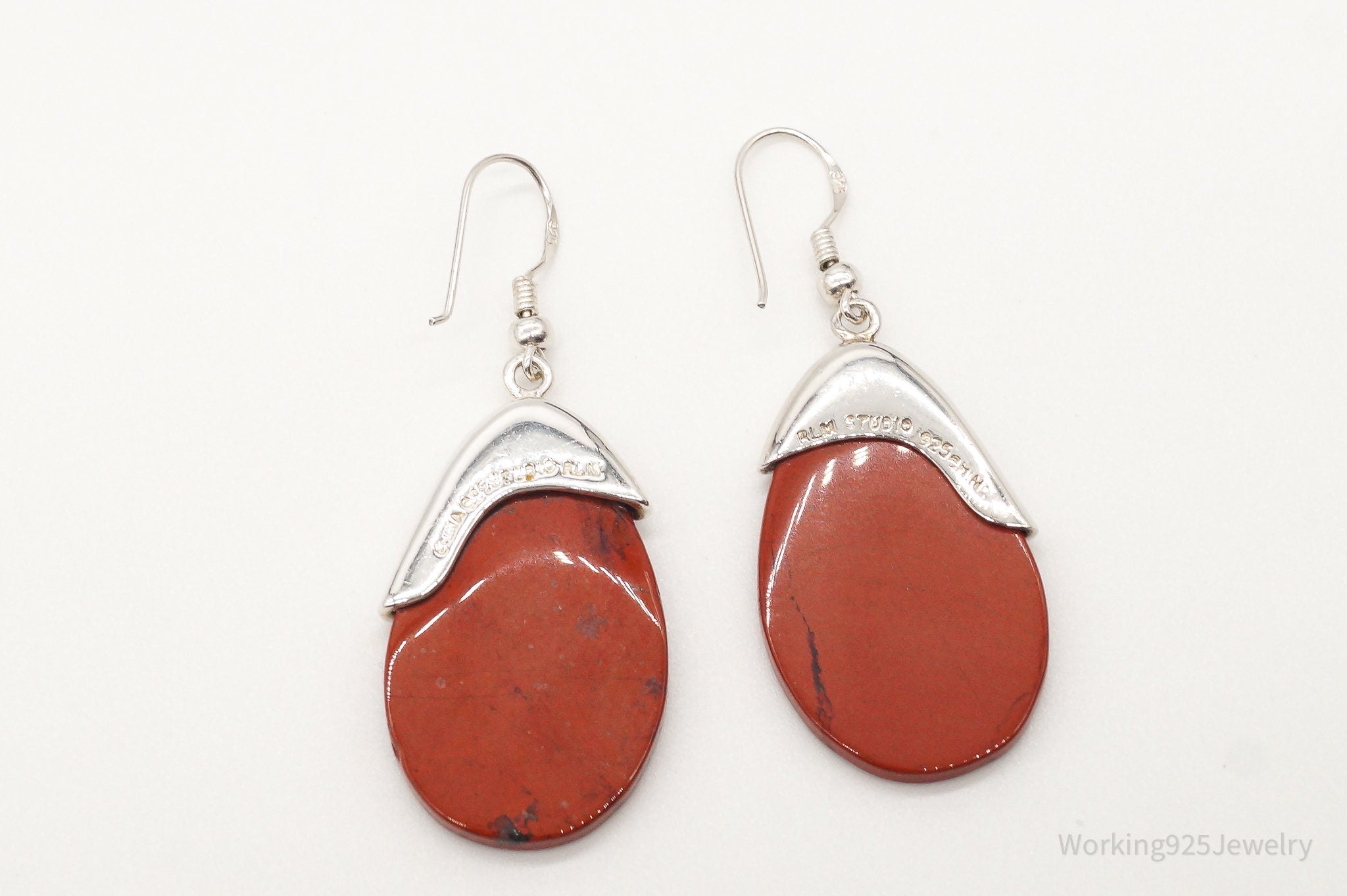 Vintage Designer RLM Studio Red Jasper Sterling Silver Earrings