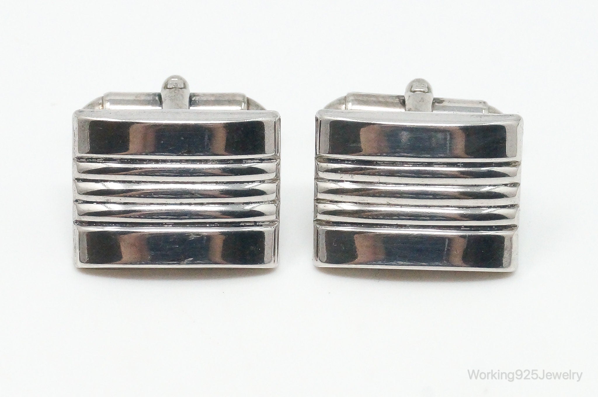 Vintage Designer Hadley Modern Sterling Silver Cufflinks