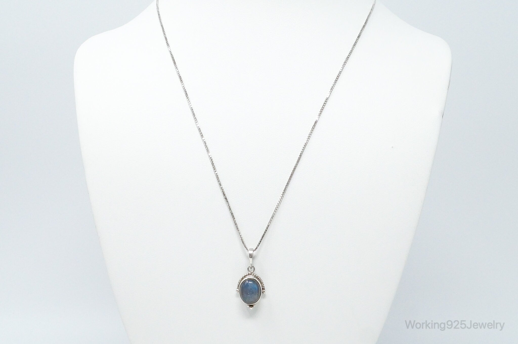 Vintage Labradorite Sterling Silver Necklace