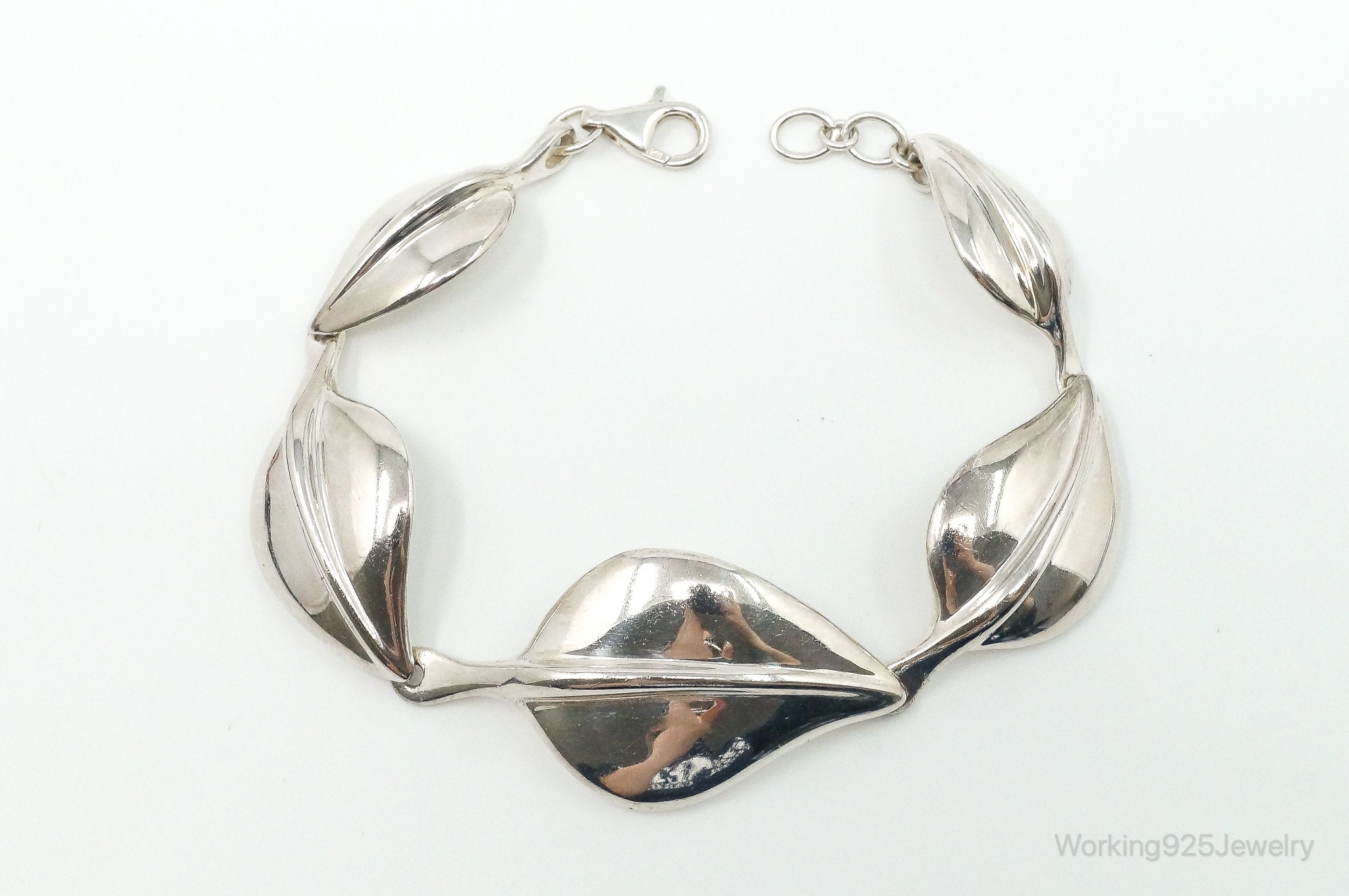 Robert Lee Morris RLM Leaf Link Modernist Sterling Silver Bracelet