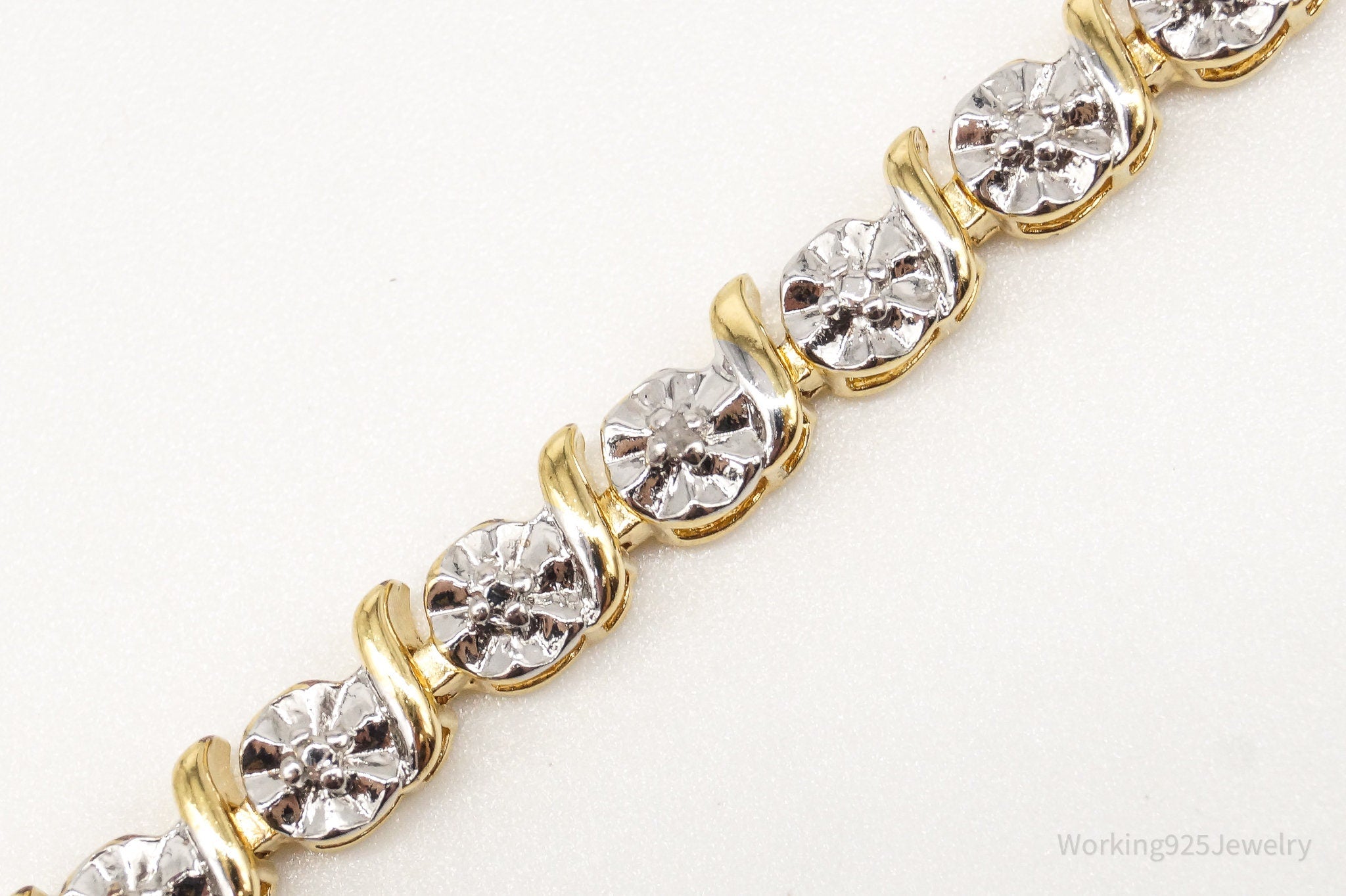 Ross Simons Sapphires One Diamond 18Kt Gold Over Sterling Silver Bracelet