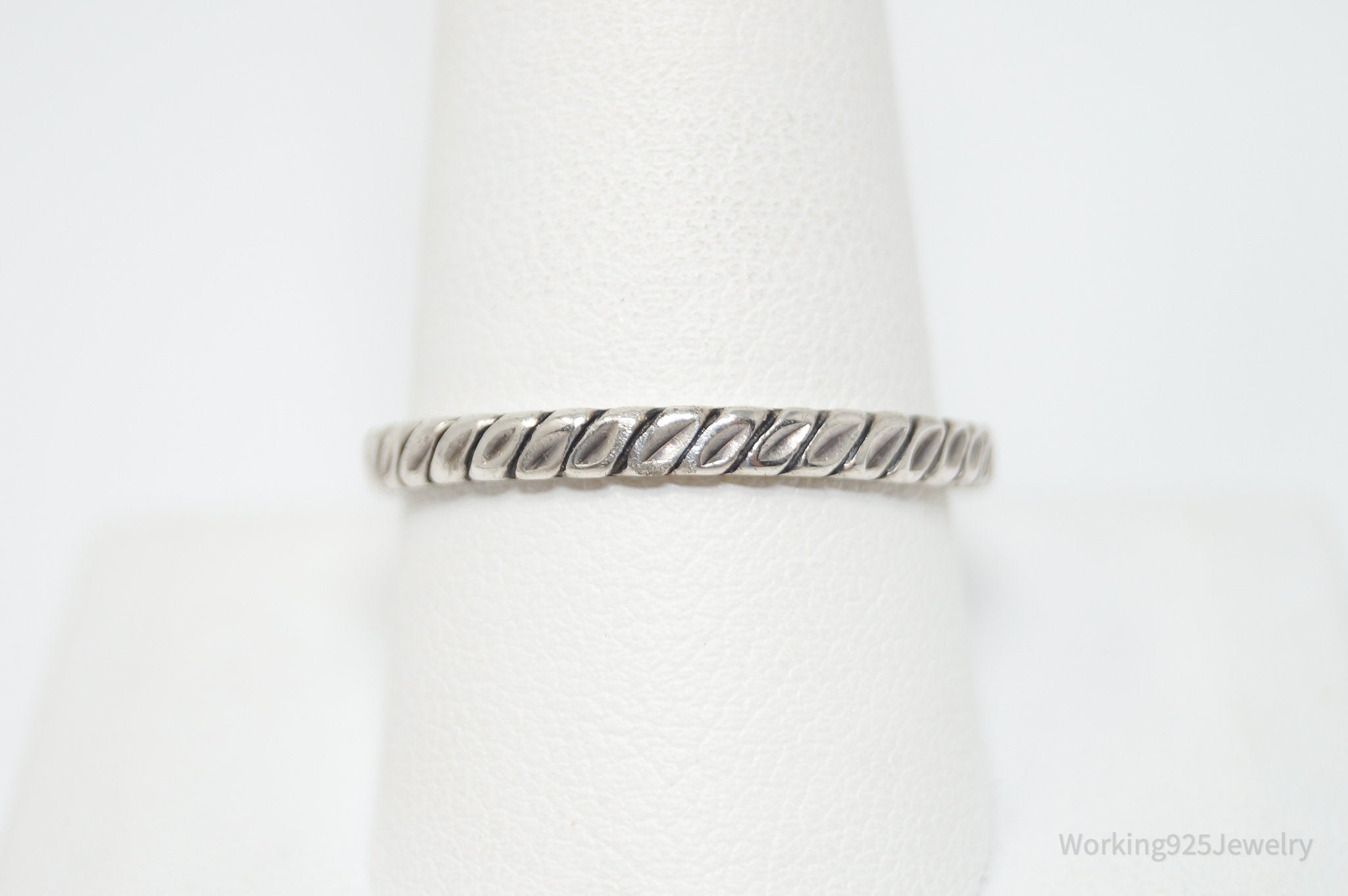 Designer Carolyn Pollack Rope Braid Sterling Silver Stacker Ring - Sz 10