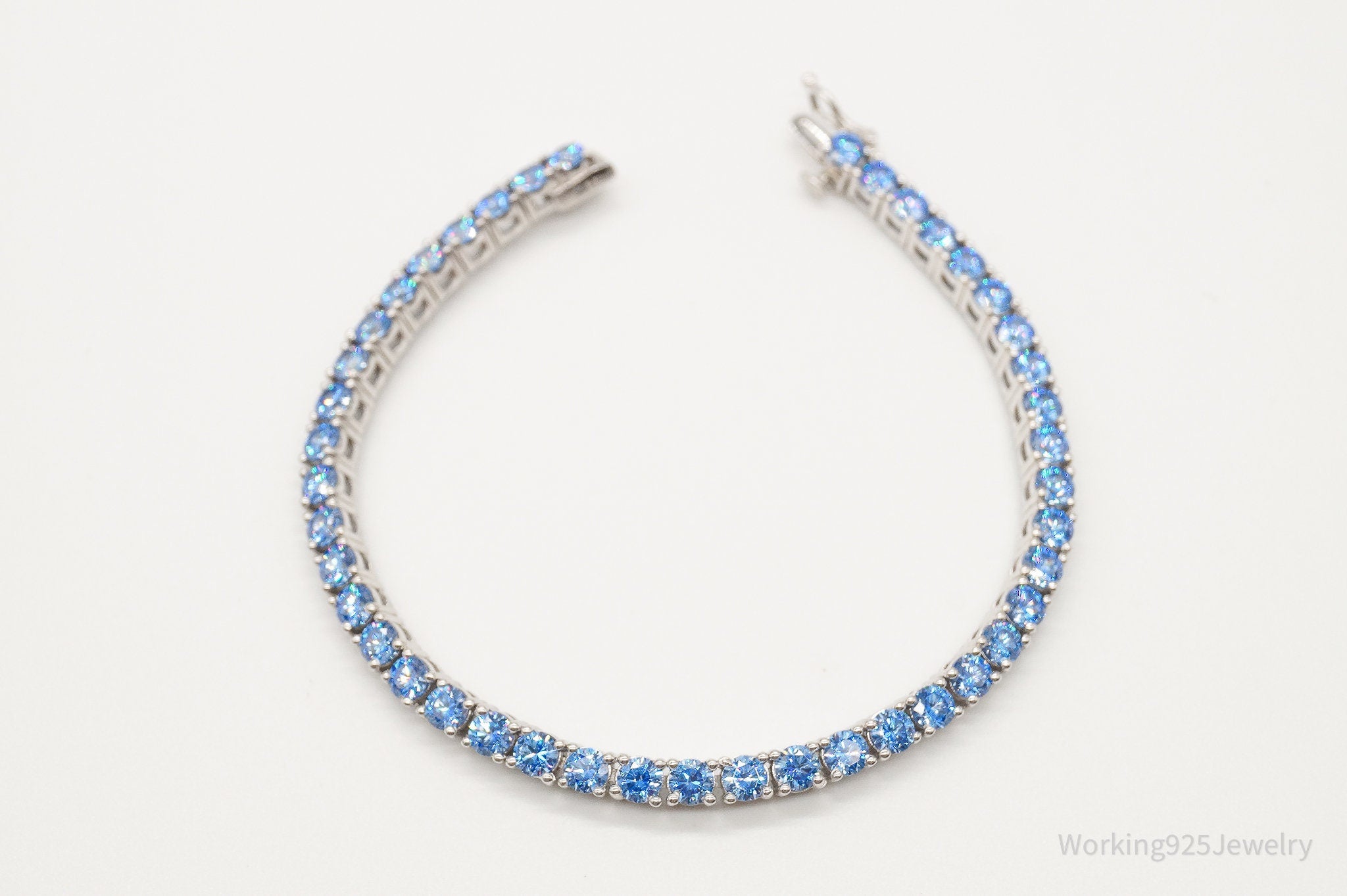 Designer SJD Blue Stone Sterling Silver Bracelet