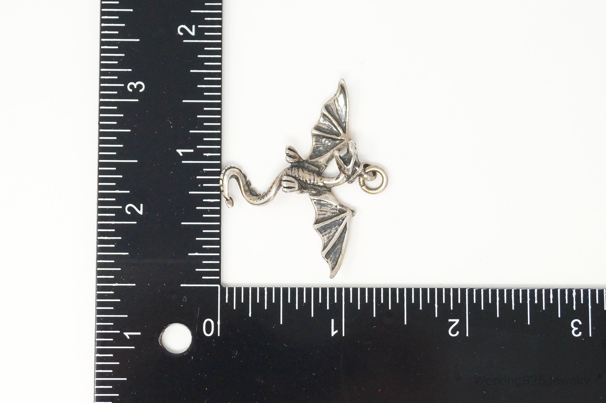 Vintage Dragon Sterling Silver Necklace Pendant