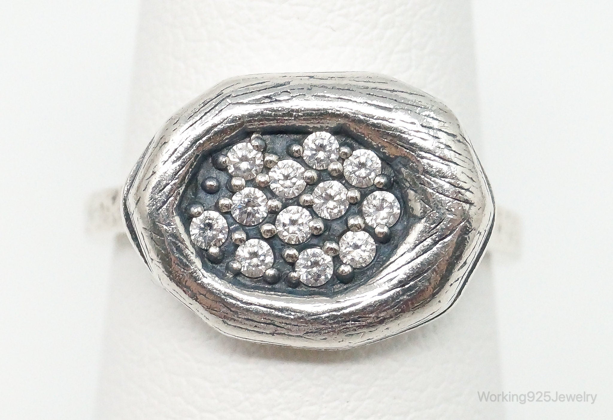 Designer Silpada Cubic Zirconia Retired Sterling Silver Ring - Size 5.25