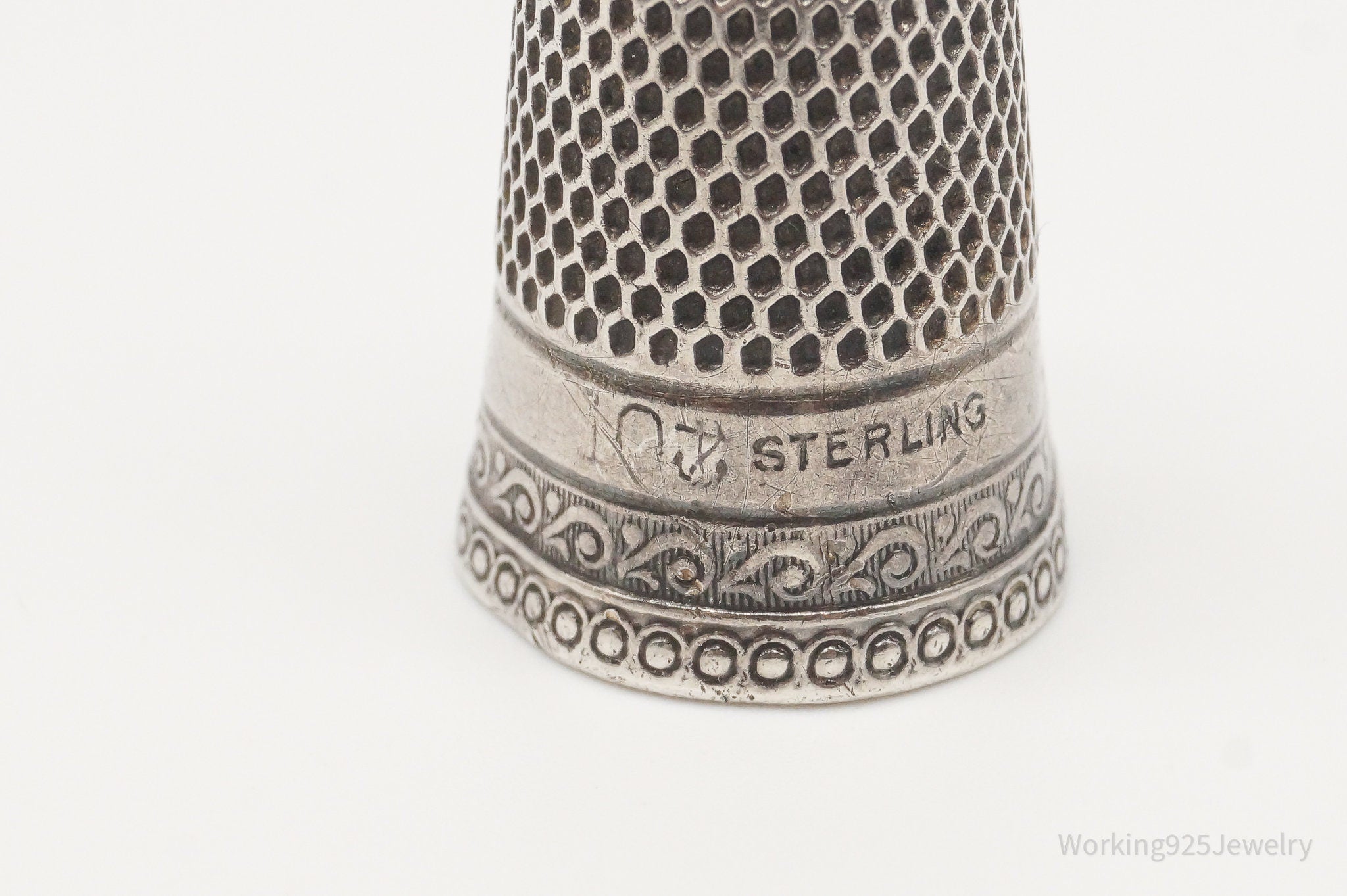 Antique Dome Sterling Silver Thimble Size 10
