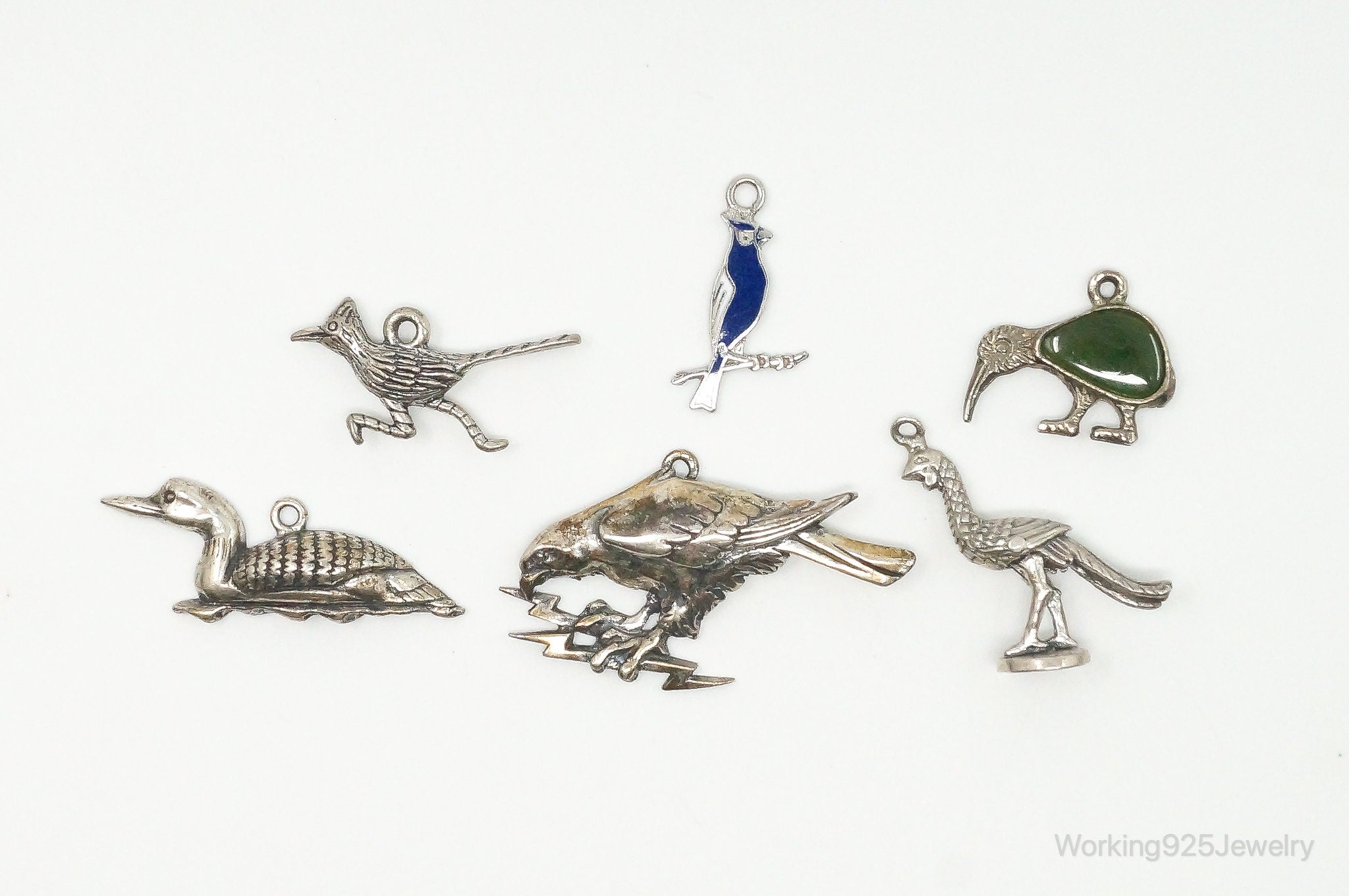 Antique Vintage Birds Sterling Silver Charms Lot