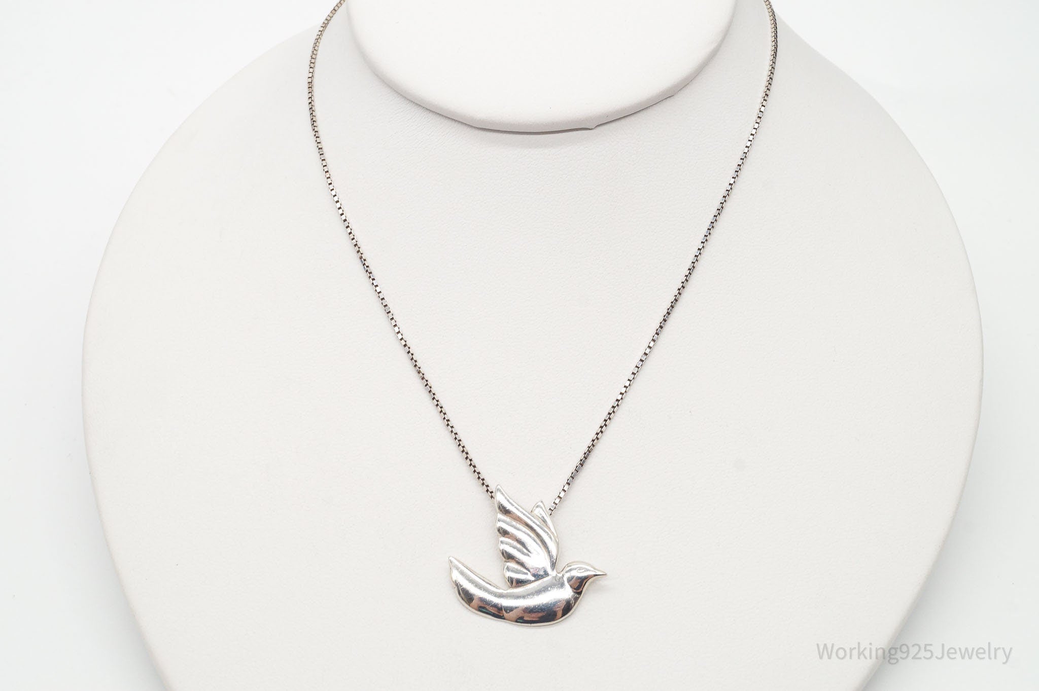 Designer Lavaggi Dove Psalm 55:6 Sterling Silver Necklace