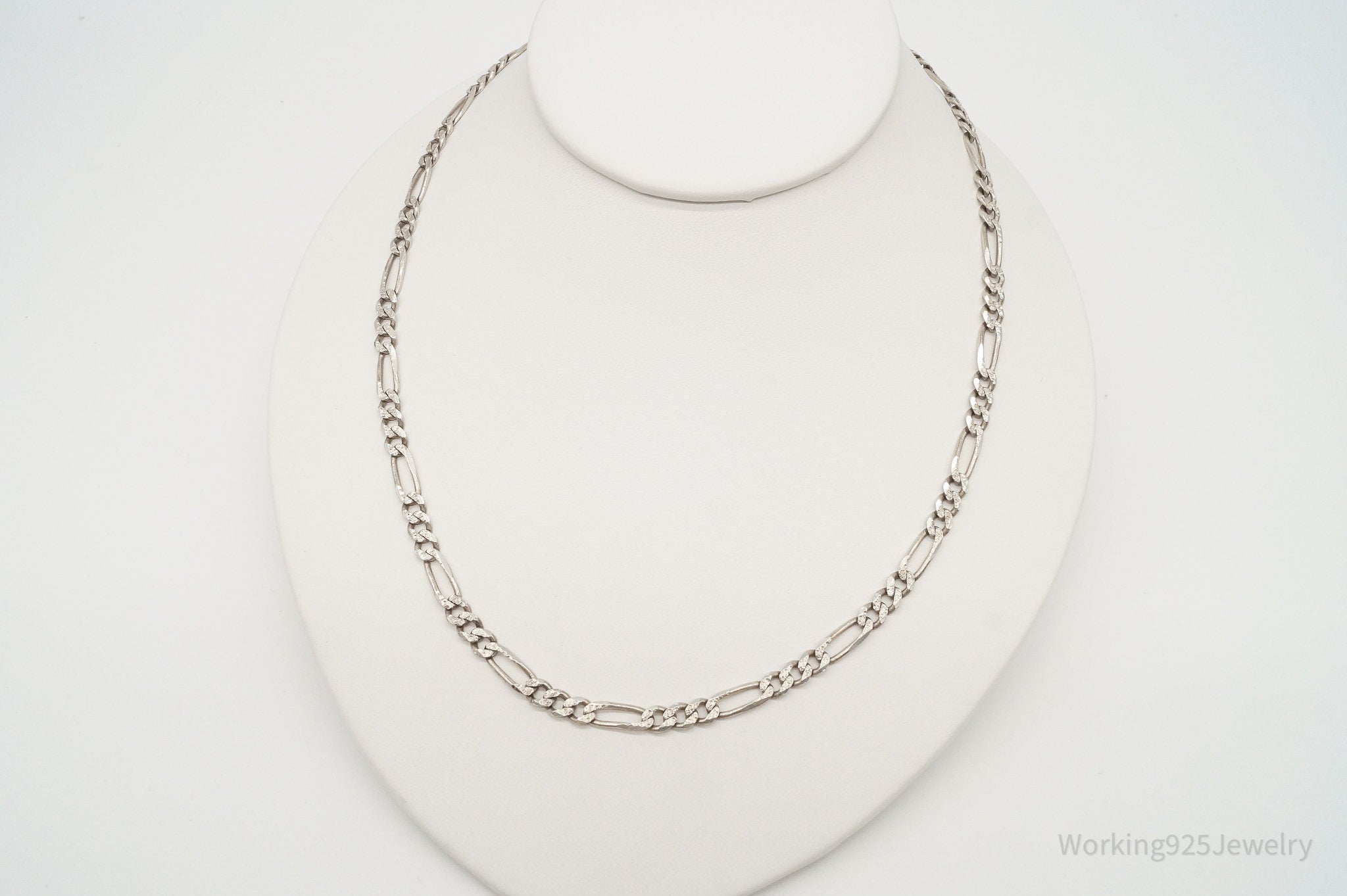 Long Vintage Italian Chain Sterling Silver Necklace