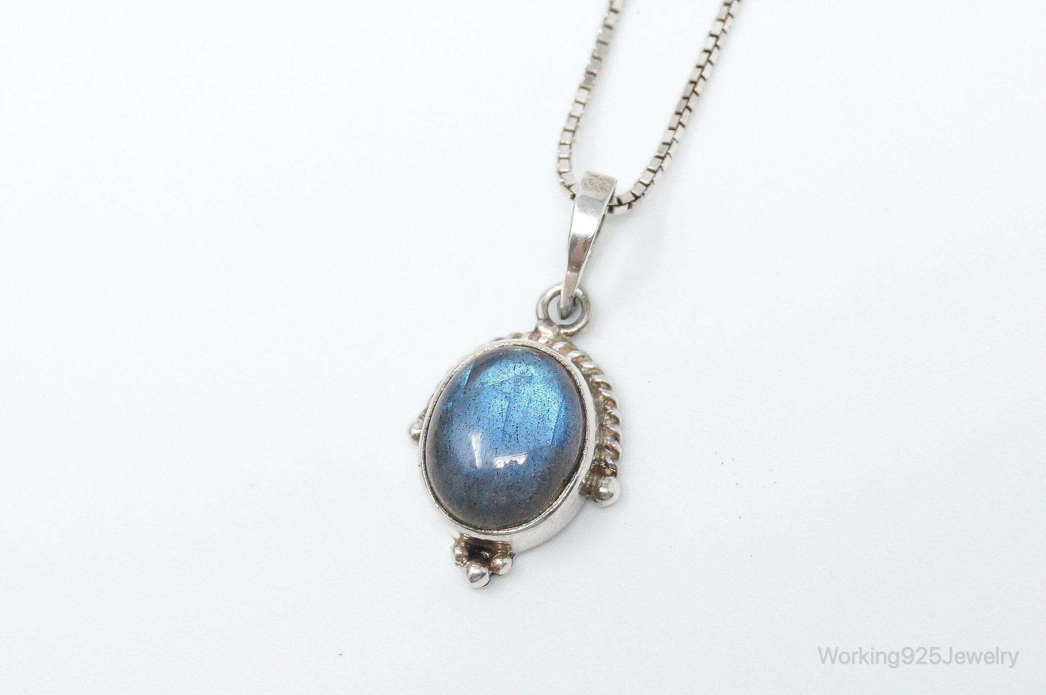 Vintage Labradorite Sterling Silver Necklace