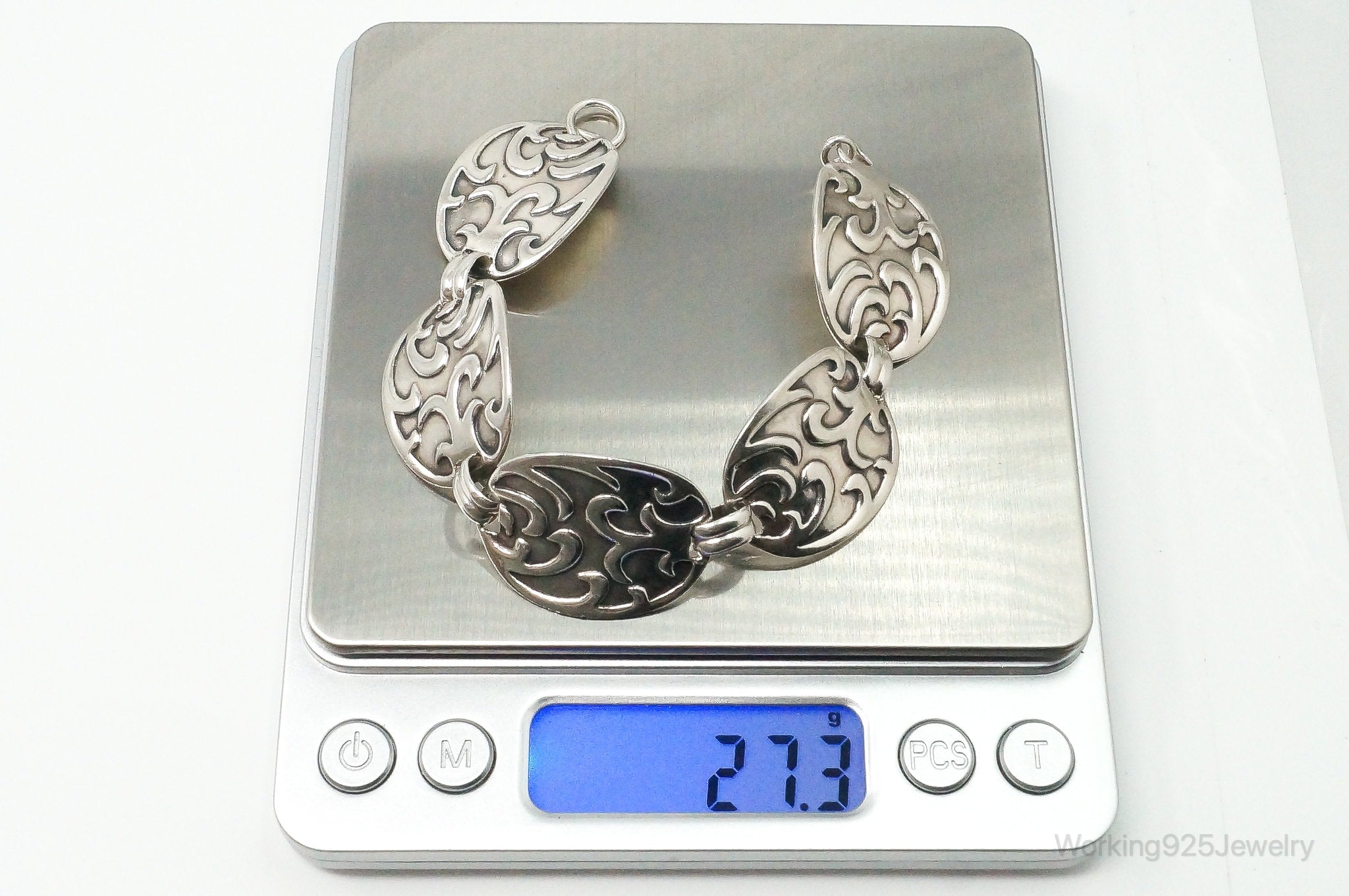 Designer Silpada Waves Panels Sterling Silver Bracelet