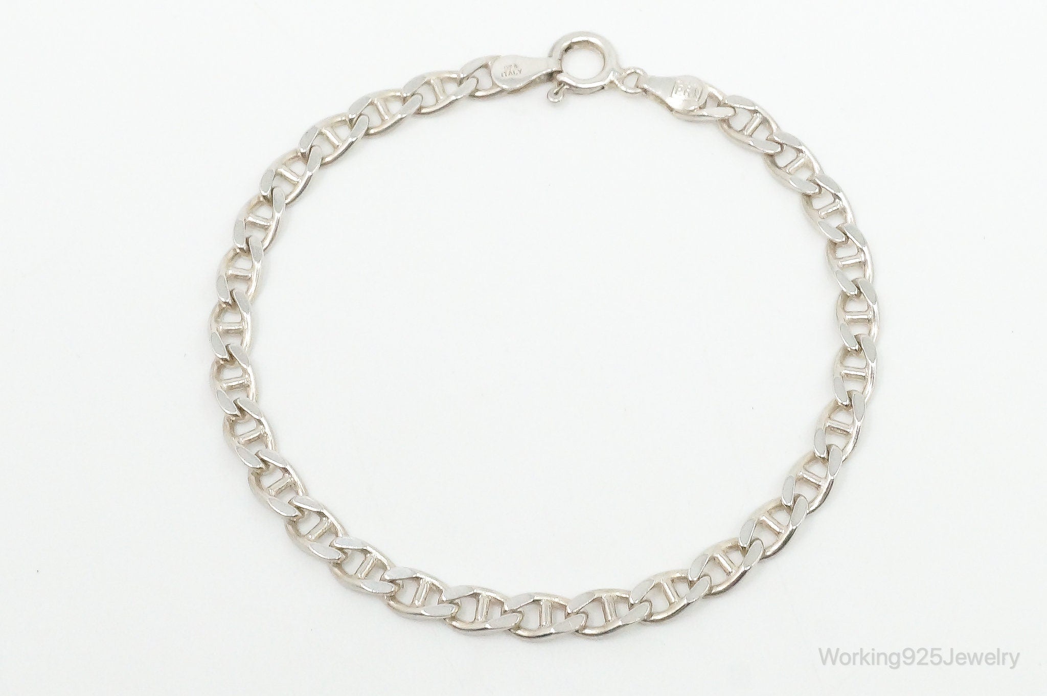 Vintage Italian Designer Sterling Silver Chain Bracelet