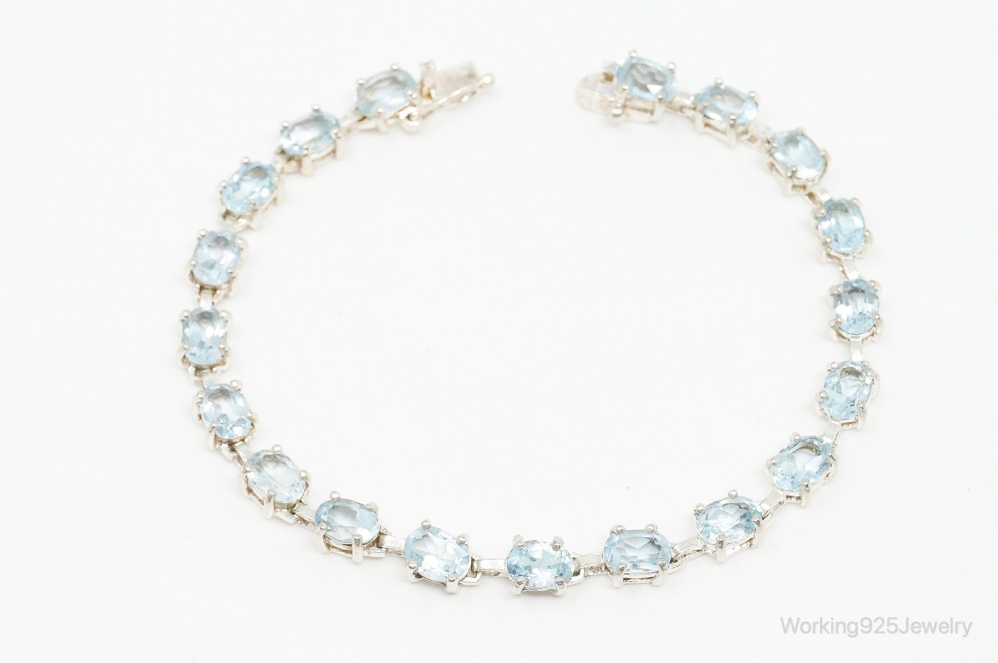 Vintage Blue Topaz Sterling Silver Bracelet