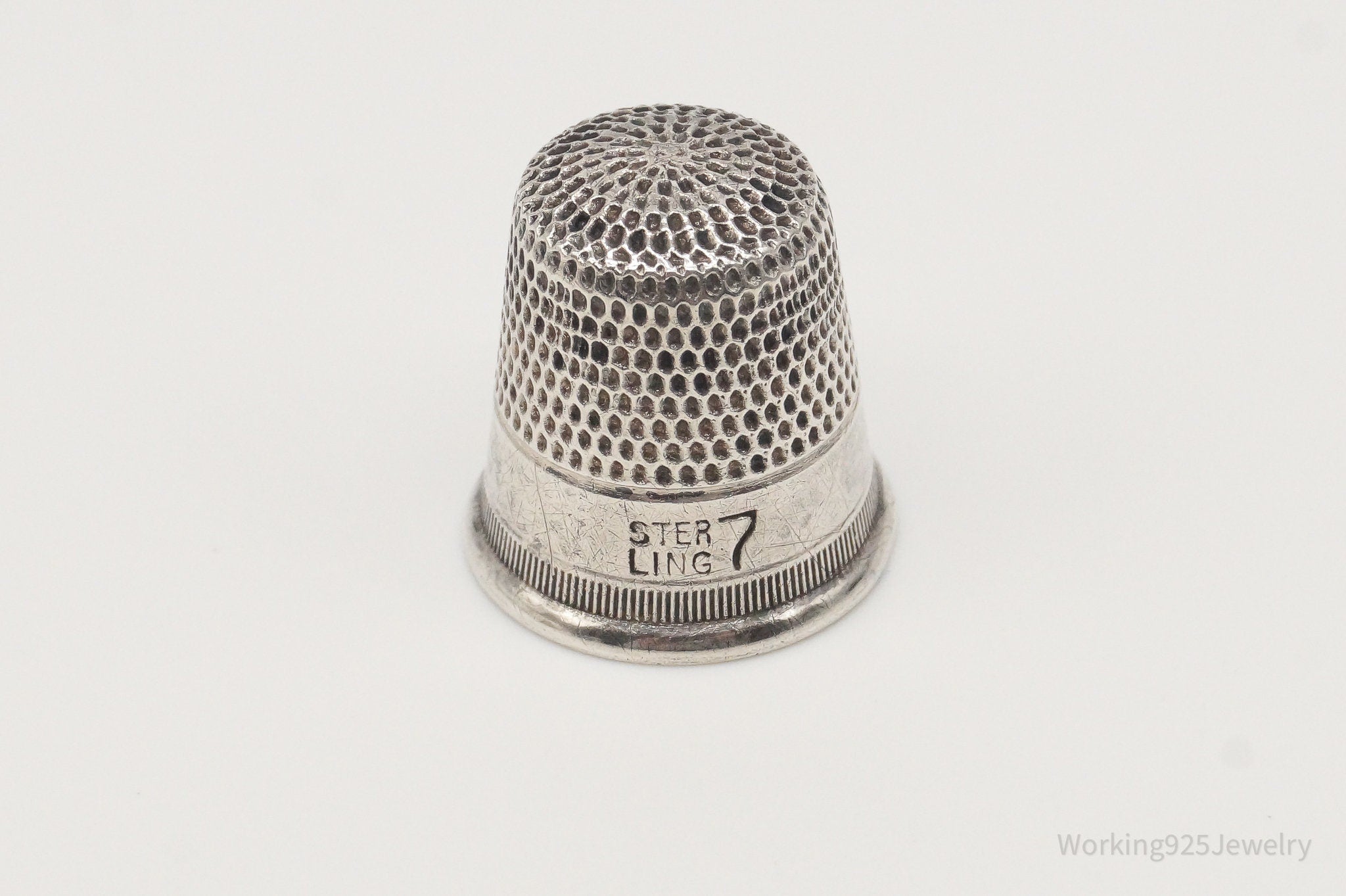 Antique Dome Sterling Silver Thimble Size 7