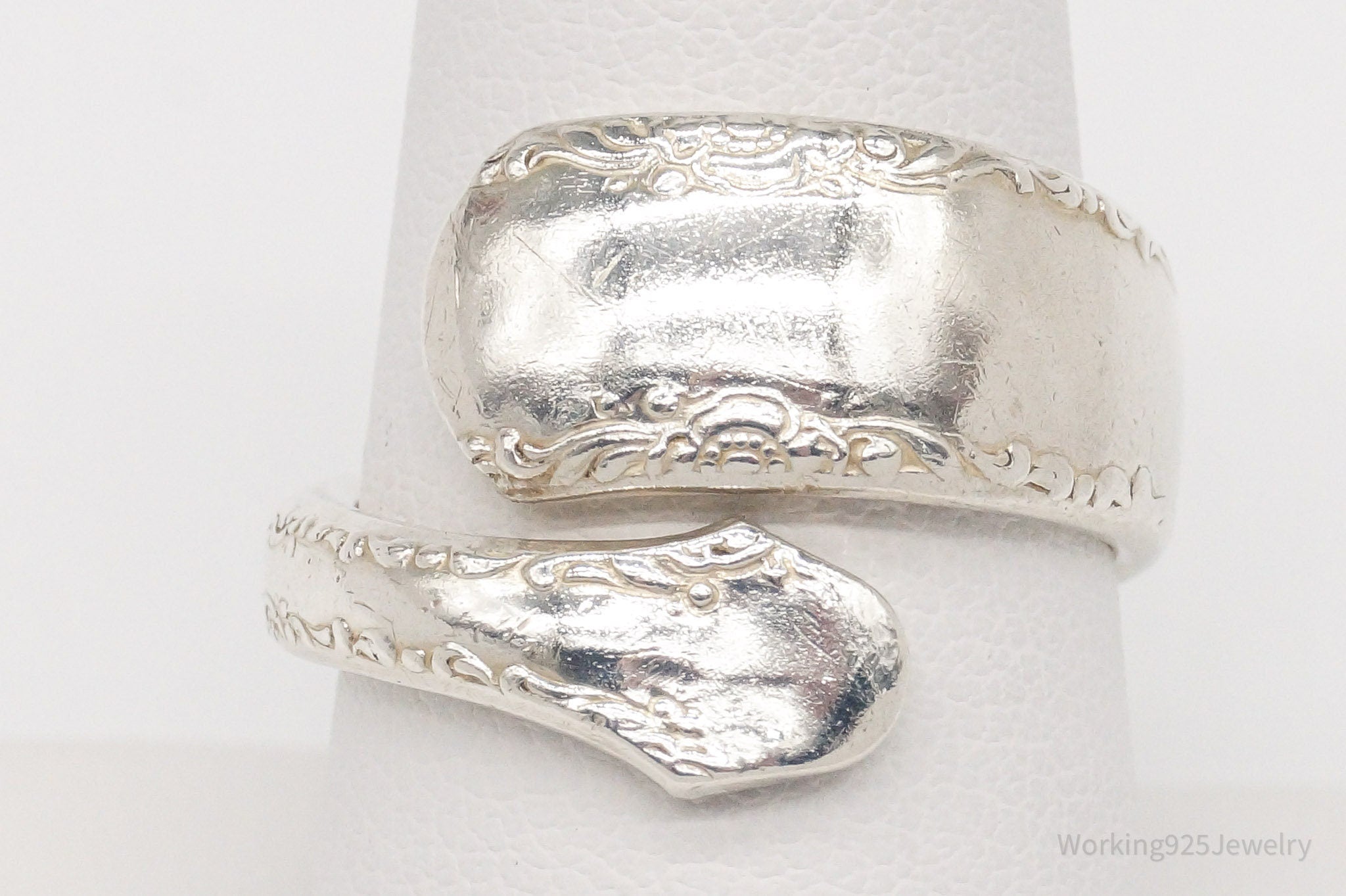 Vintage GORHAM 1941 Sterling Silver Wrap Spoon Ring - Size 8.25