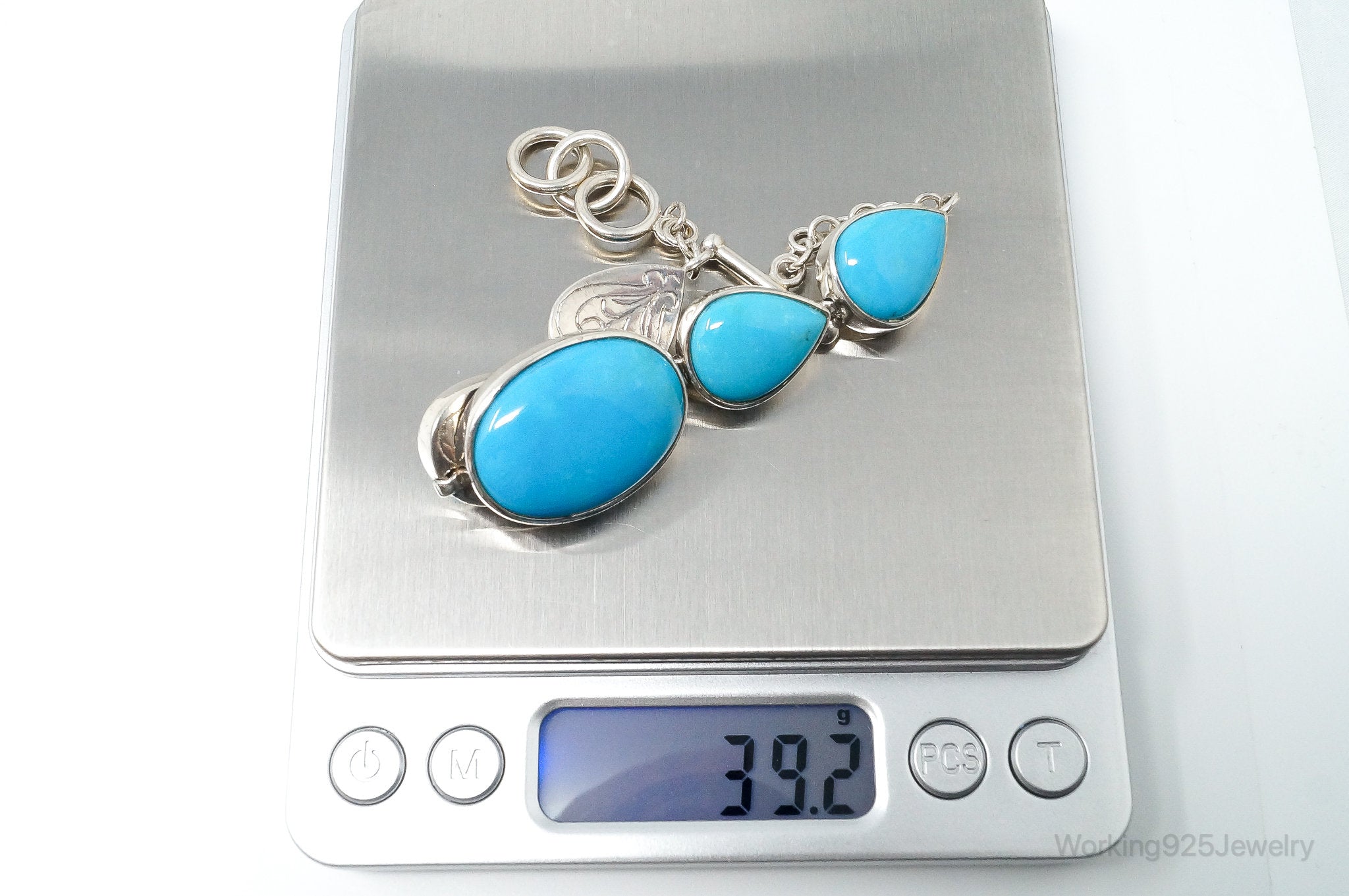 Designer Whitney Kelly Turquoise Southwestern Sterling Silver Toggle Bracelet