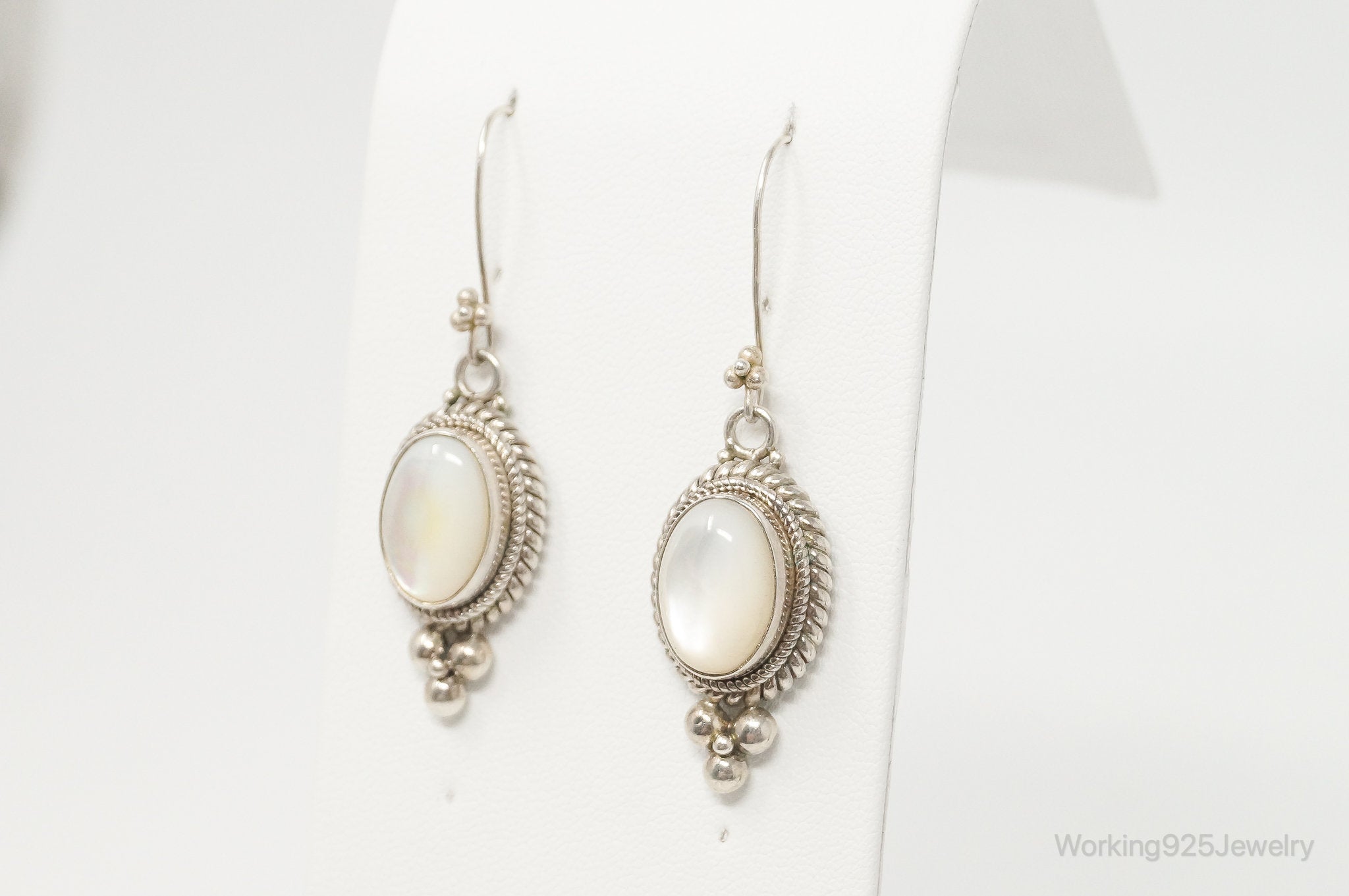 Designer BA Suarti Mother Of Pearl Bali Inspired Sterling Silver Earrings