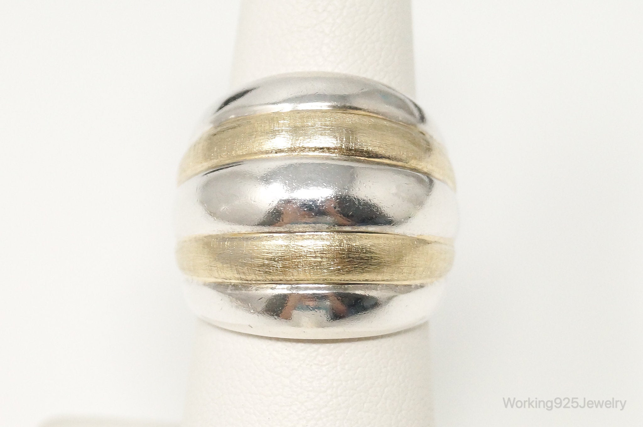 Vintage Art Deco Gold Vermeil Sterling Silver Ring Size 7