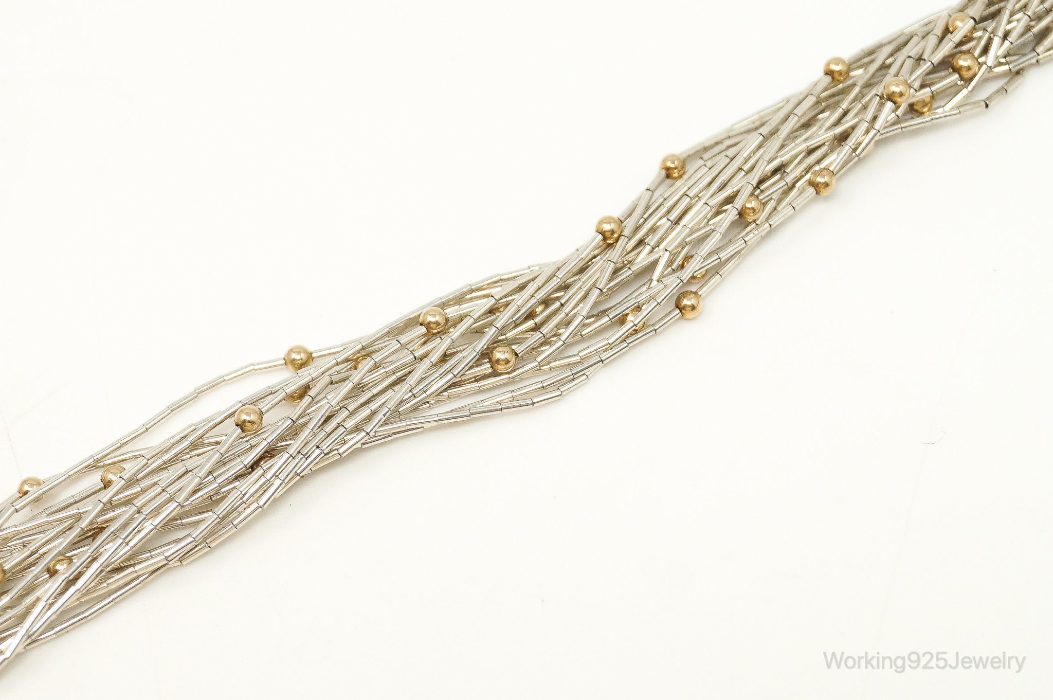 Designer Carolyn Pollack Gold Over Sterling Beads Sterling Silver Bracelet