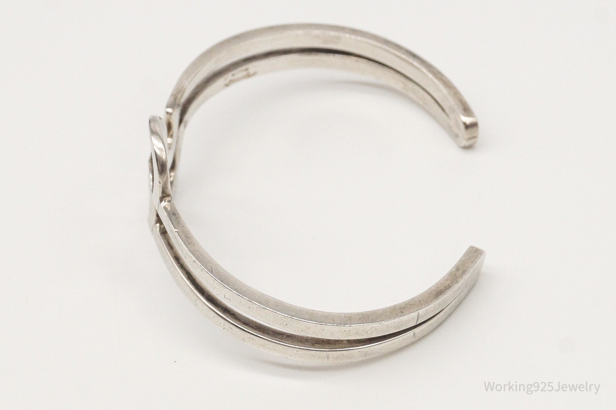 Vintage Designer Gideon Modernist Sterling Silver Cuff Bracelet