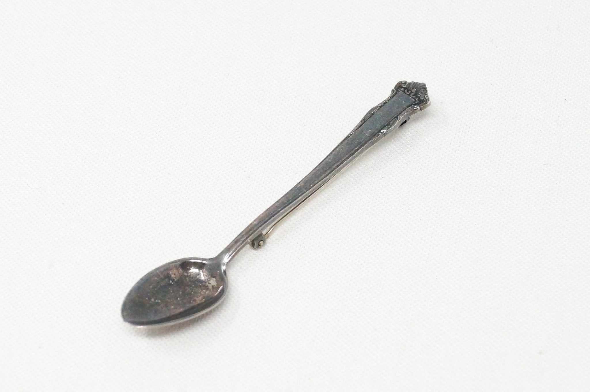 Antique LUNT Eloquence Floral Spoon Sterling Silver Brooch Pin