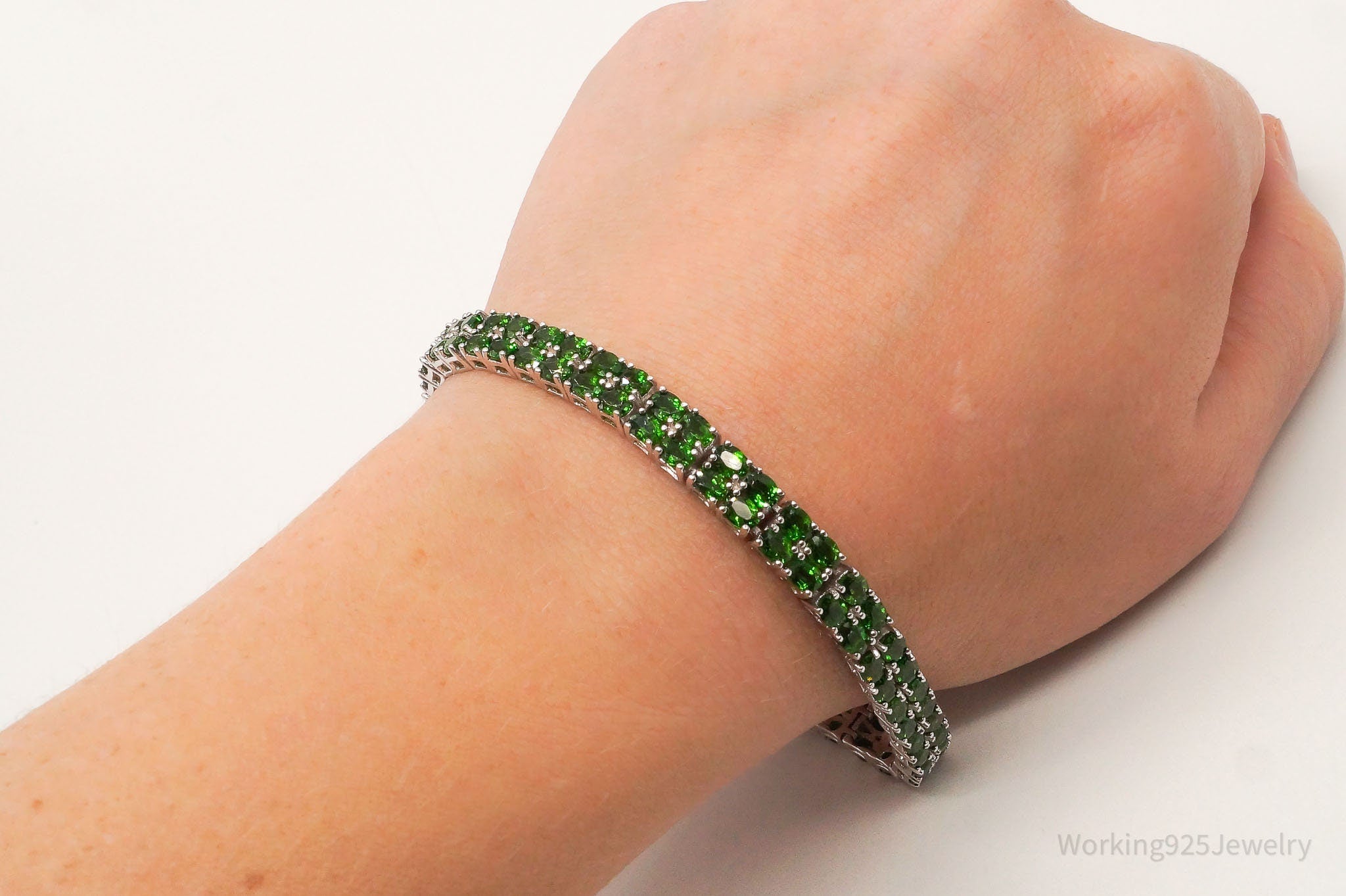 Vintage Designer BBJ Peridot Sterling Silver Bracelet