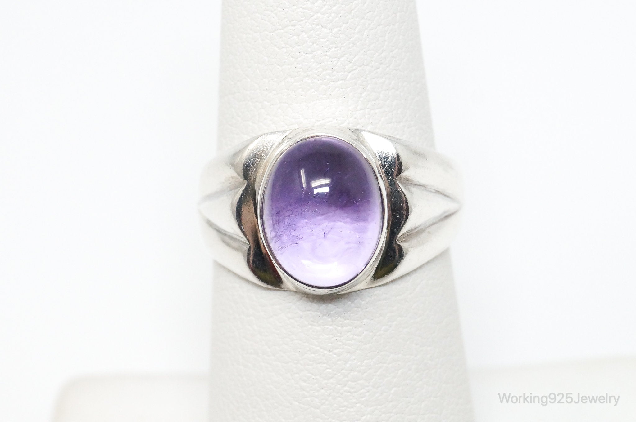 Vintage Amethyst Sterling Silver Ring - Size 6.25