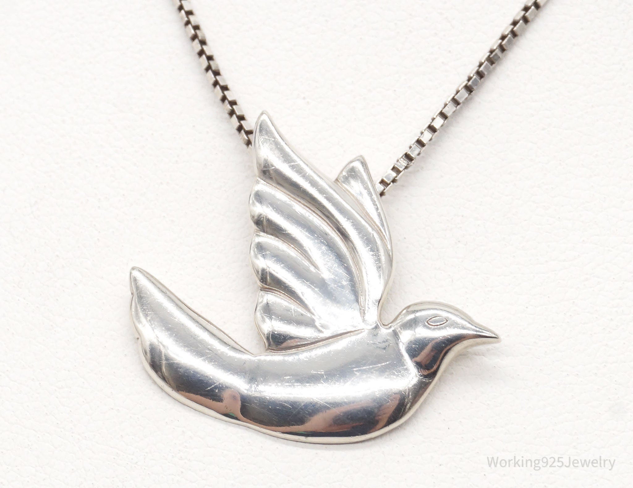 Designer Lavaggi Dove Psalm 55:6 Sterling Silver Necklace