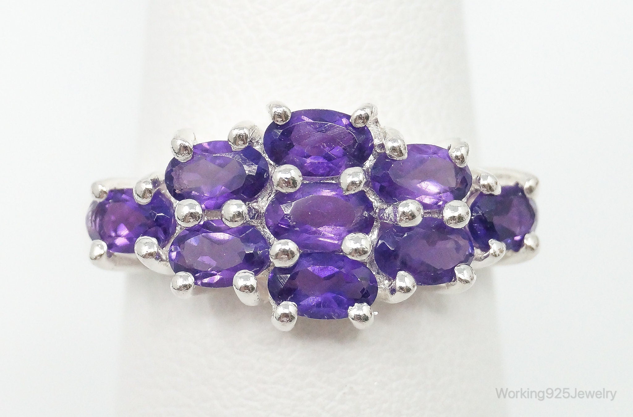 Vintage Amethyst Sterling Silver Ring - Size 7