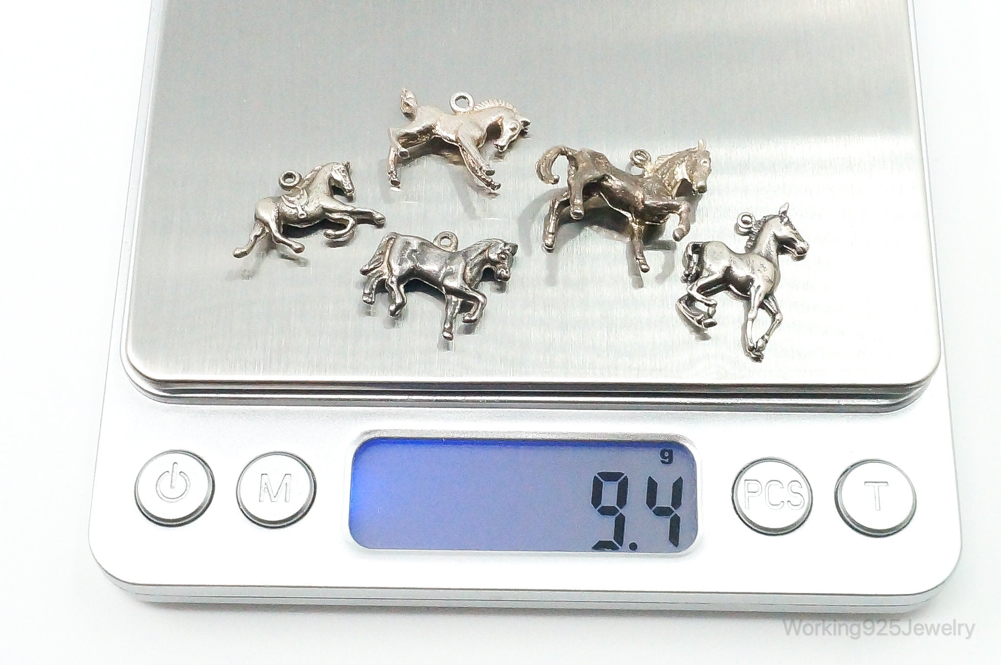 Vintage Antique Horses Sterling Silver Charms