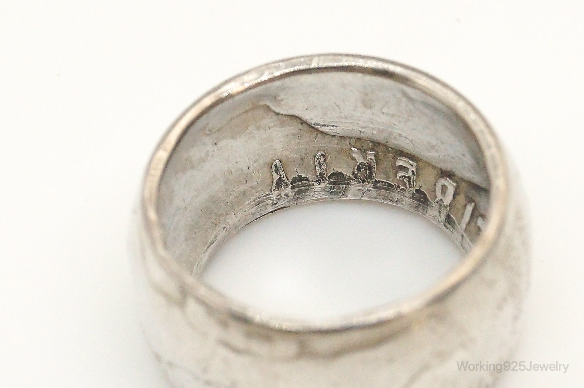 Vintage 1958 Half Dollar Silver Ring - Size 5