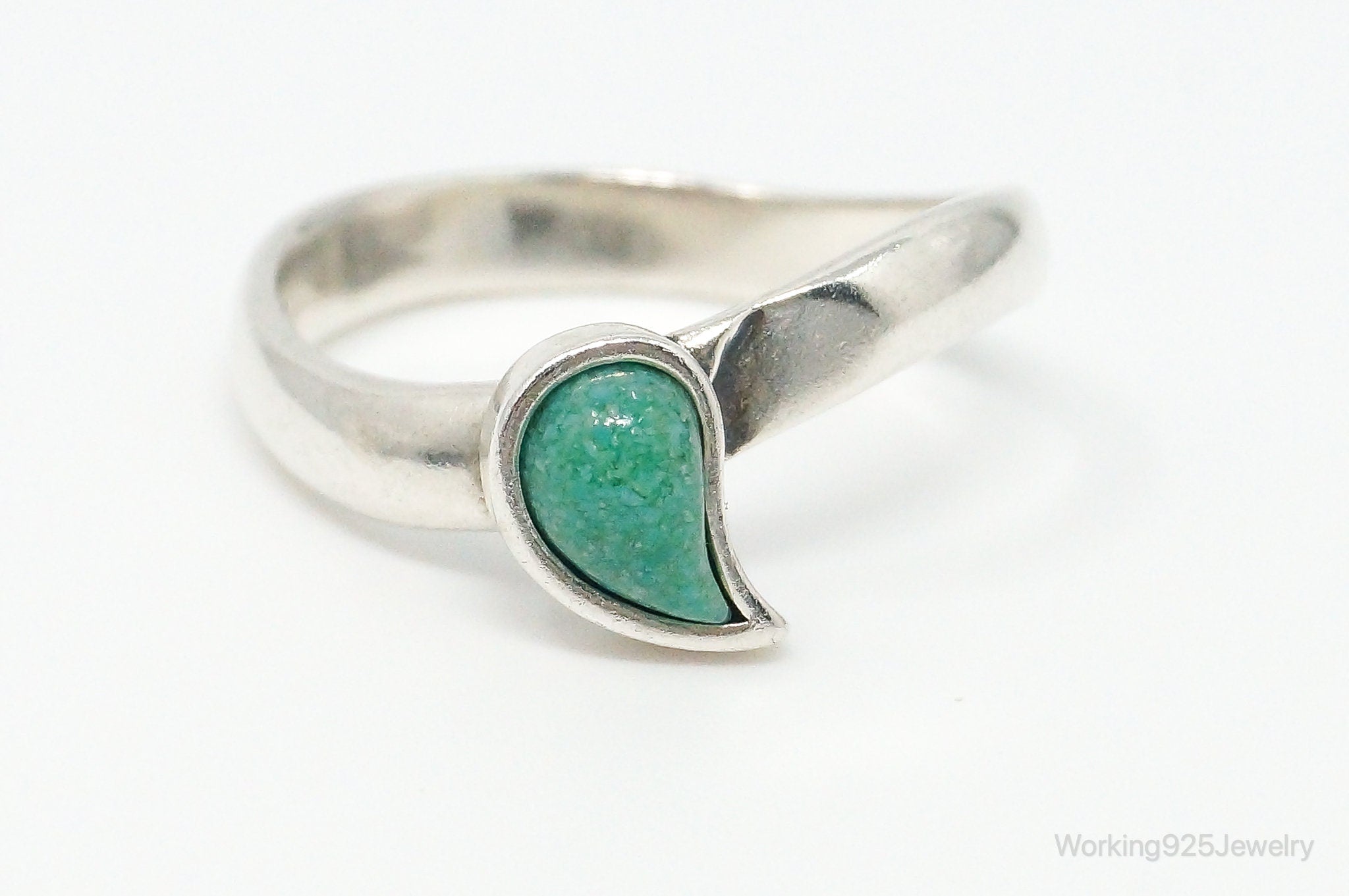 Southwestern Carolyn Pollack Relios Turquoise Sterling Silver Ring - Size 9