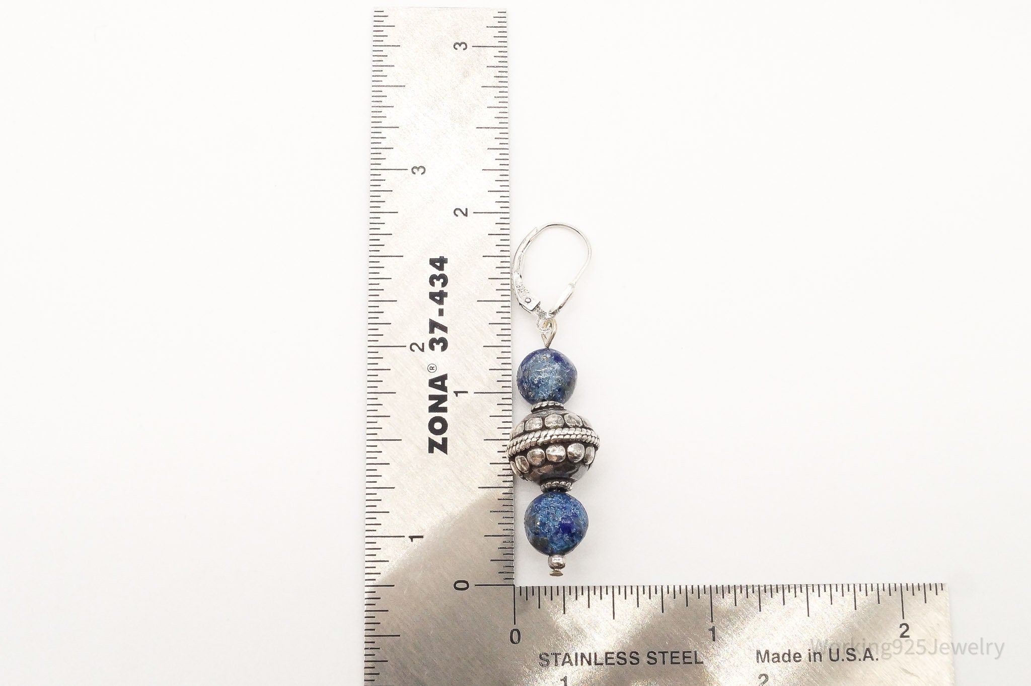 Vintage Lapis Lazuli Sterling Silver Earrings