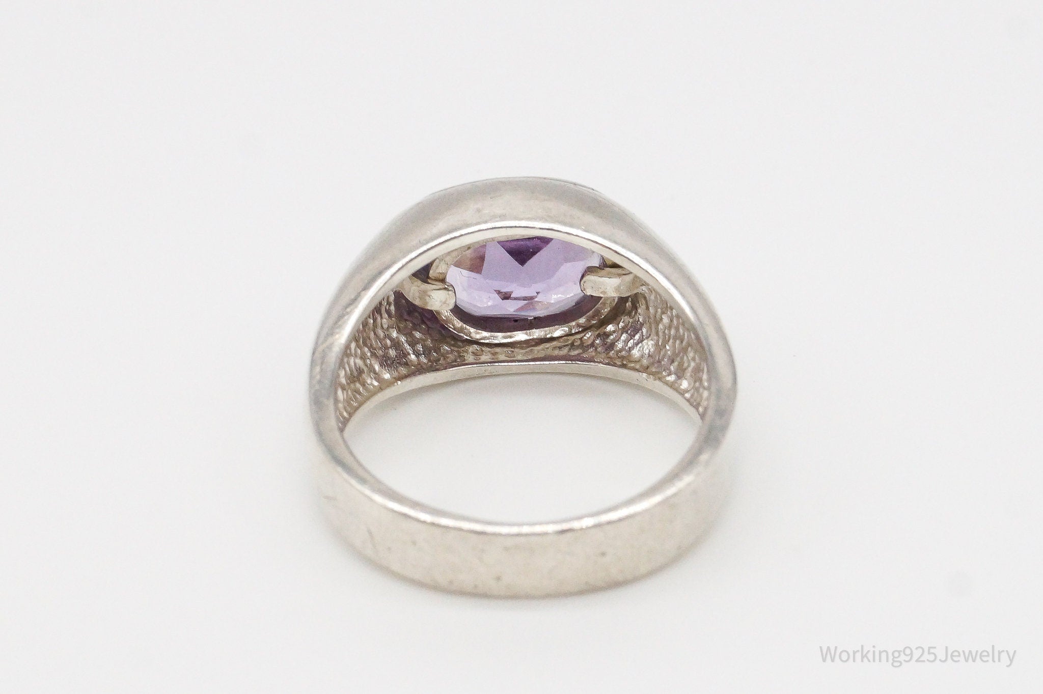 Vintage Amethyst Sterling Silver Ring - Size 7