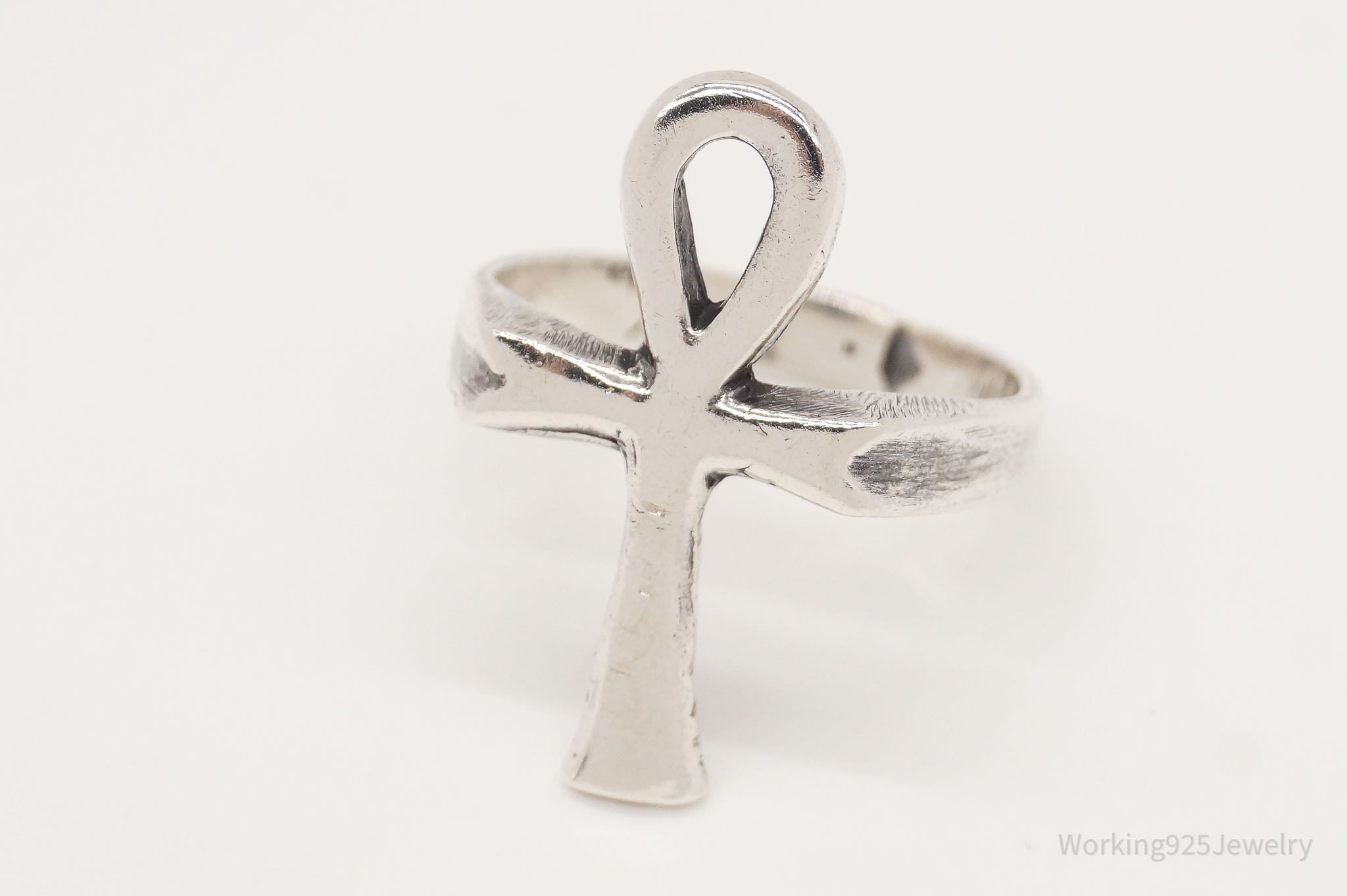 Vintage Ankh Cross Sterling Silver Egyptian Ring Size 9.5