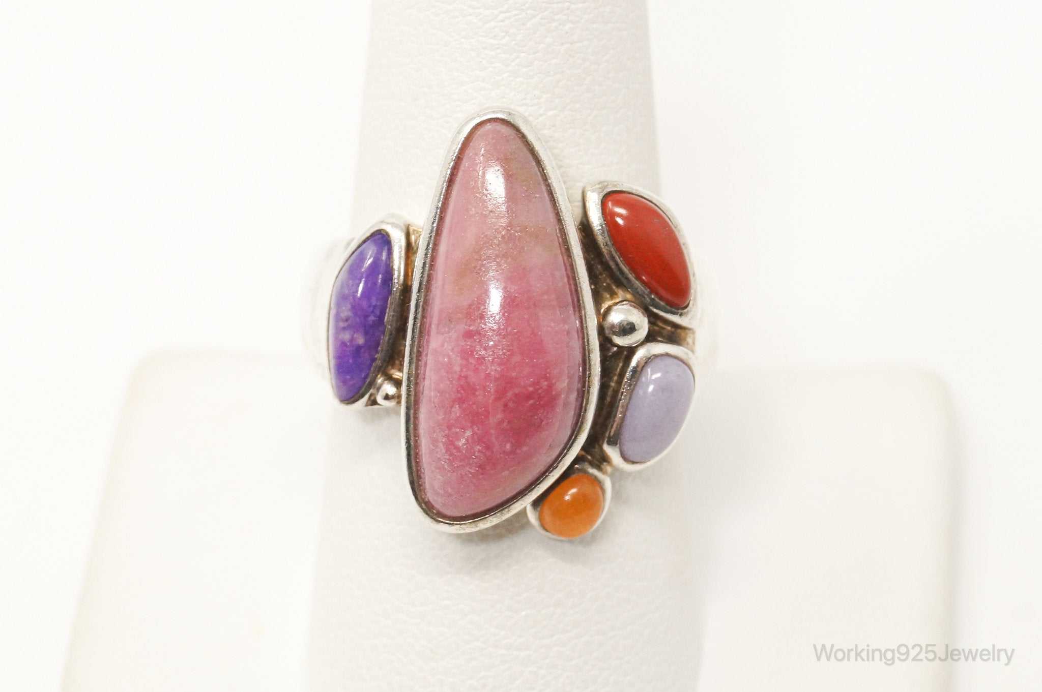 Vintage Designer Whitney Kelly Multi Gem Sterling Silver Ring - Size 9