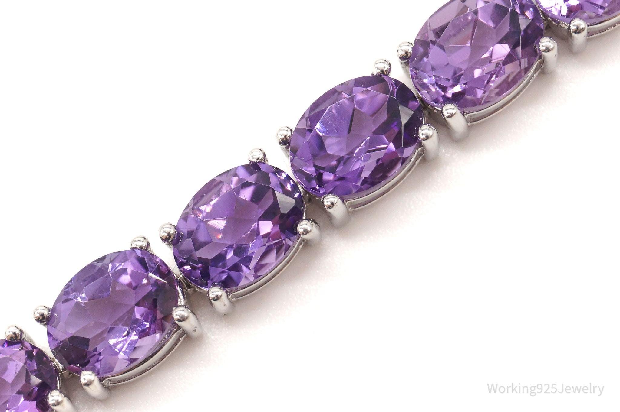 Vintage Designer KH Amethyst Sterling Silver Bracelet