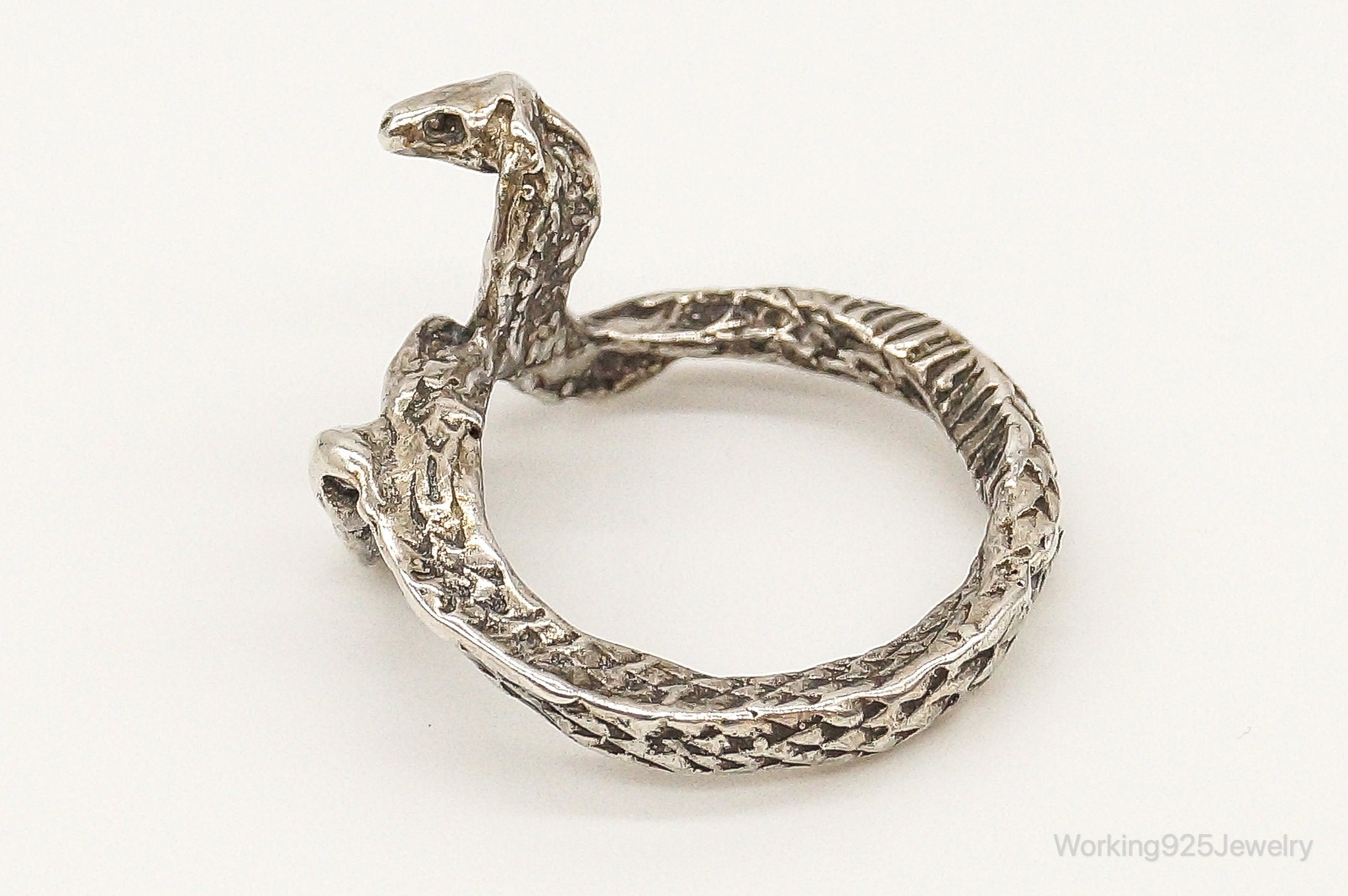 Vintage Cobra Snake Sterling Silver Ring - Size 5.25