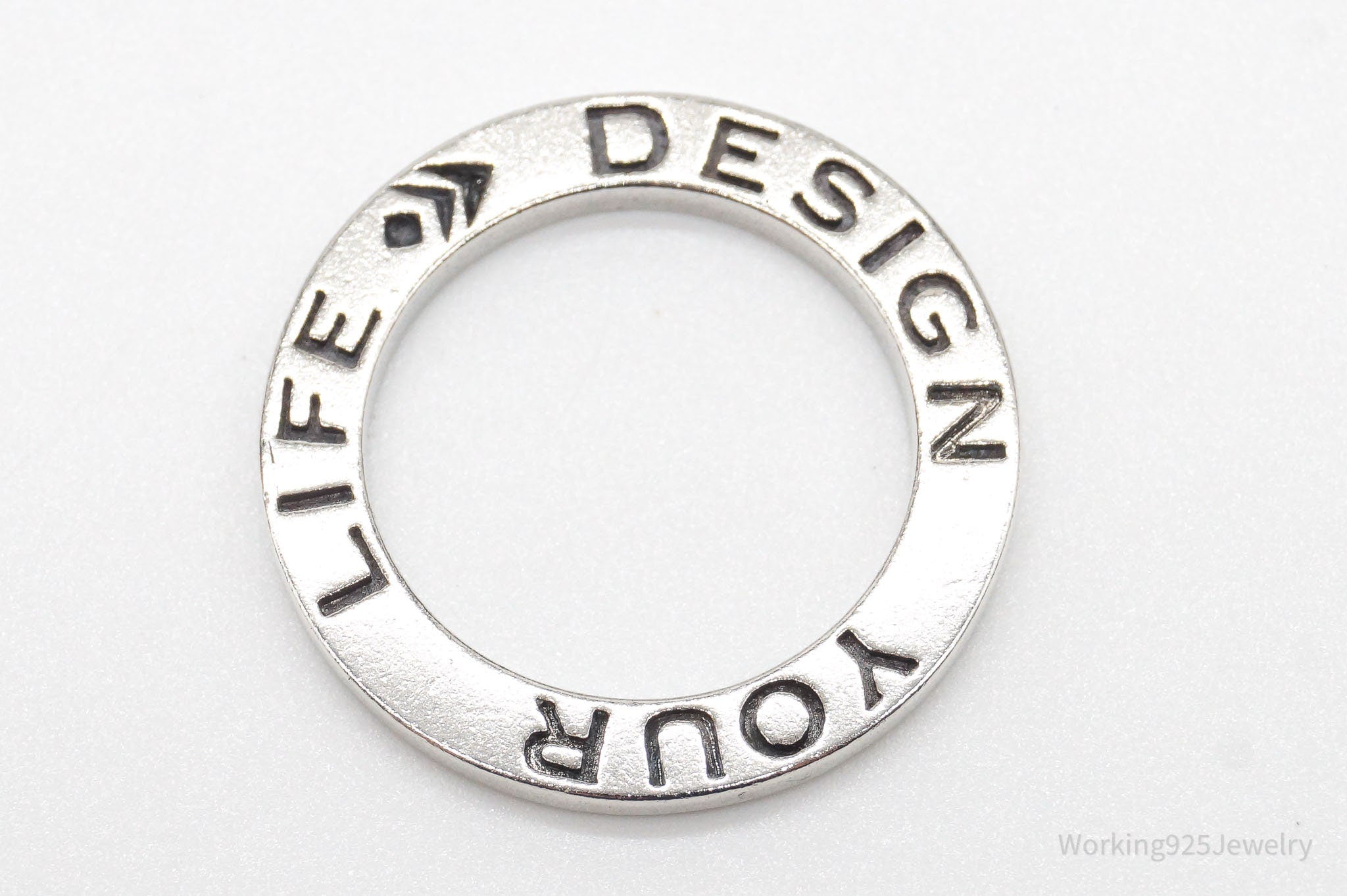 Vintage Designer Silpada "Design Your Life" Sterling Silver Ring - Size 6